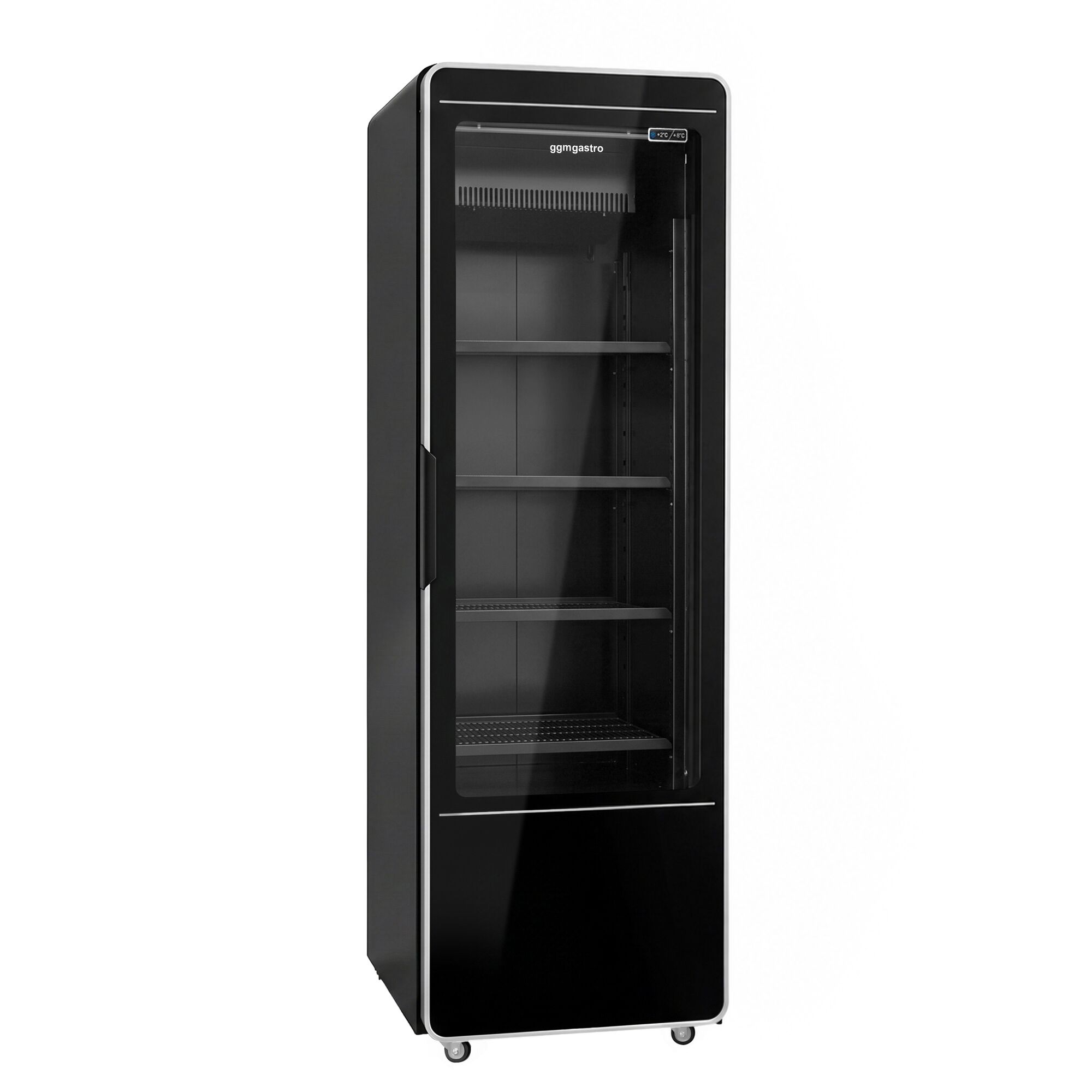 Vitrine réfrigérée à boissons - 670mm - 560 L - porte vitrée sans cadre - 1 porte vitrée - éclairage LED RGB - thermostat numérique - Noir - +2 à +8 °C