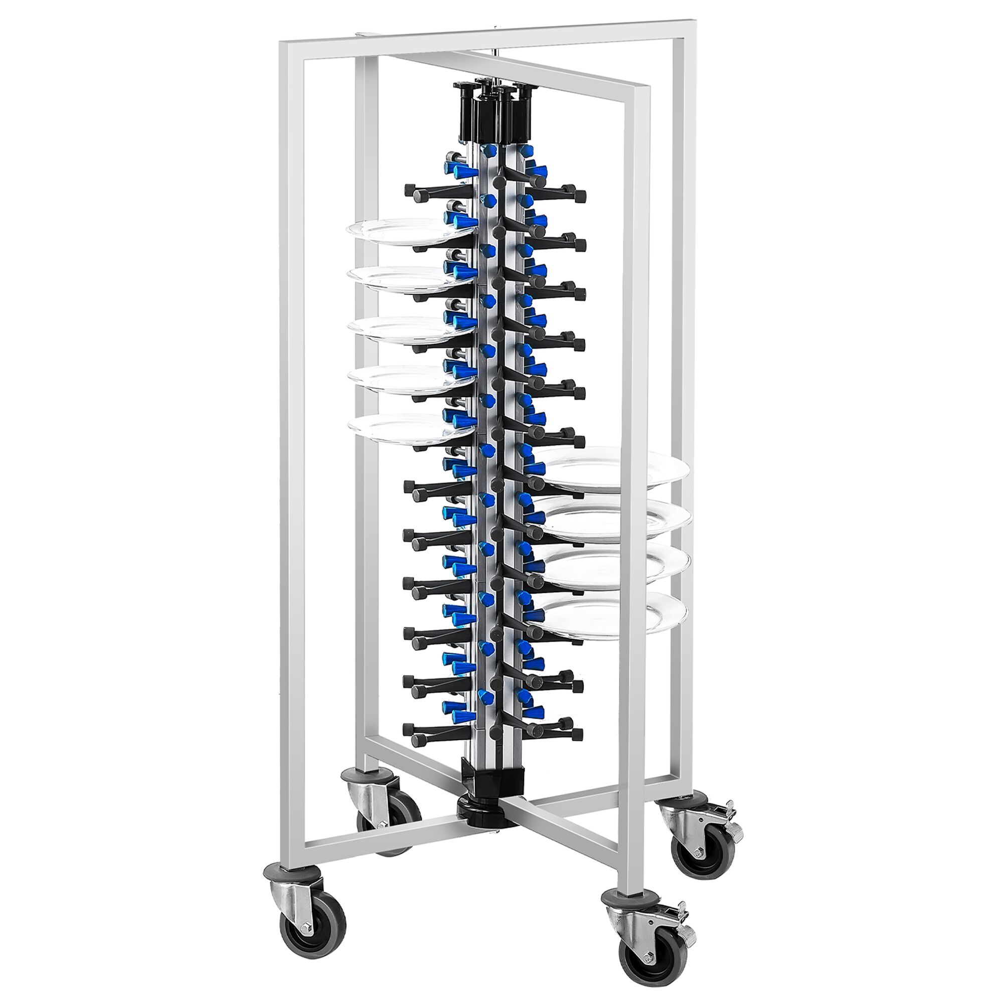 Chariot pour Assiettes - jusqu'à 48 Assiettes - Ø 16 - 32 cm - Pliable & Mobile