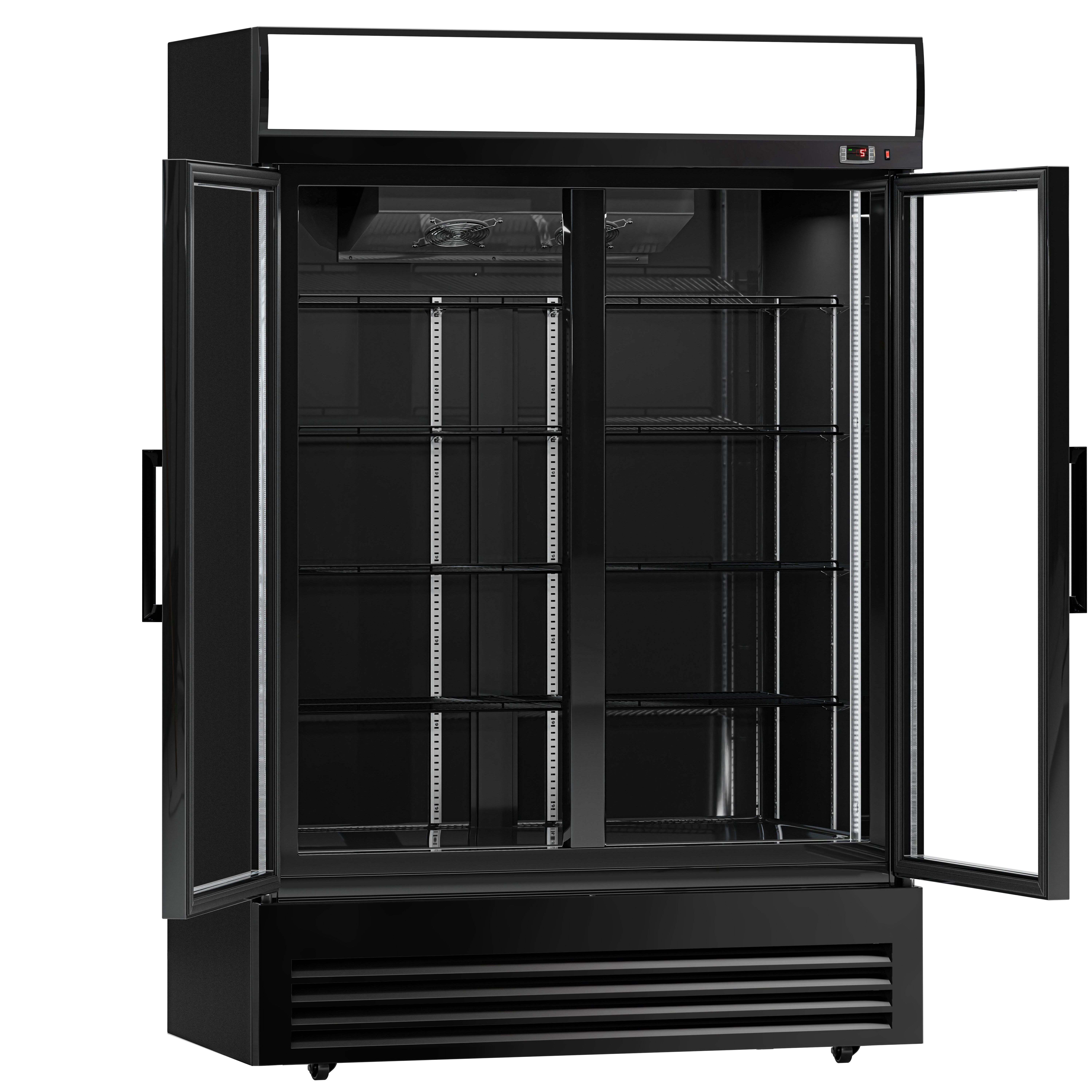 Vitrine réfrigérée à boissons - 880 litres - avec 2 portes vitrées et écran publicitaire