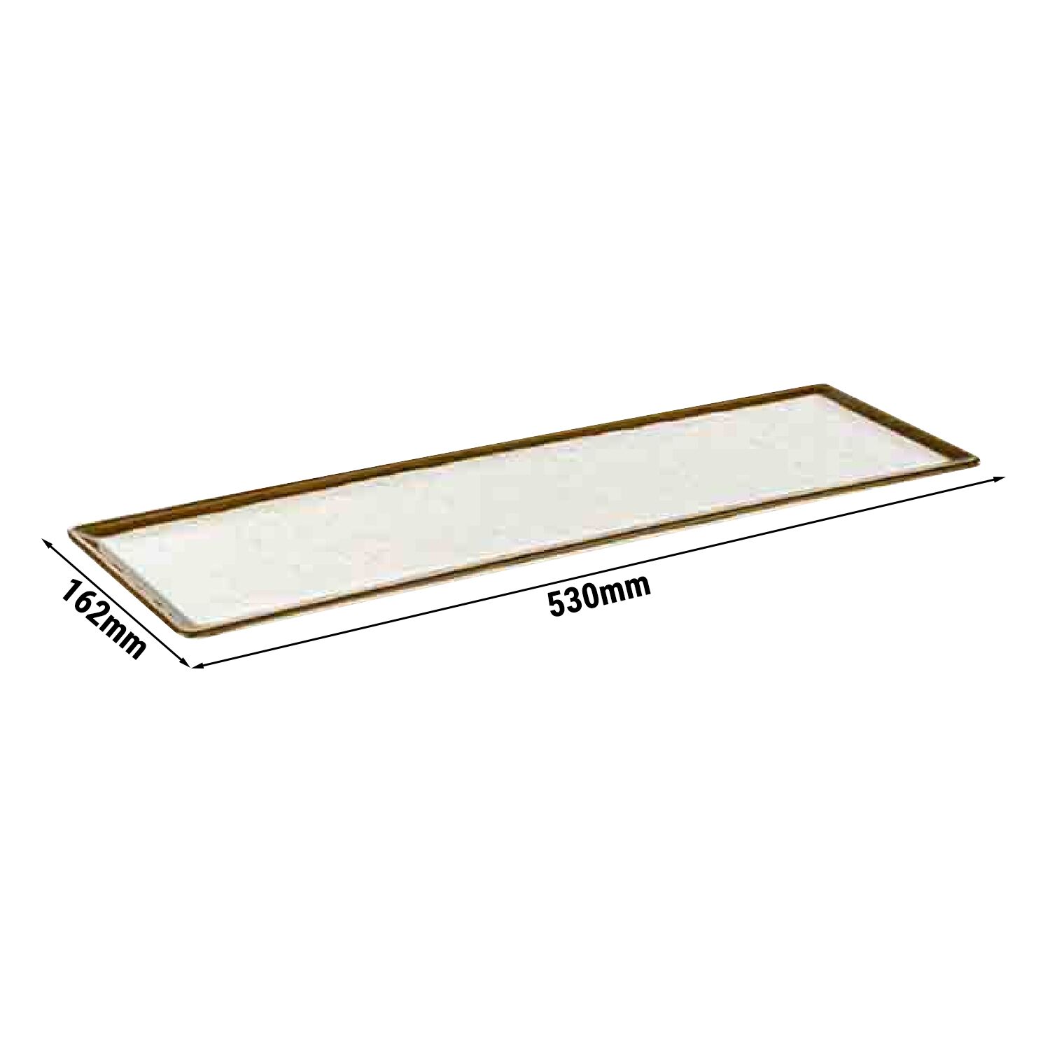 (6 pièces) Plateau GN 2/4 – STONE ART – Mélamine – Hauteur : 15 mm – Blanc/Marron