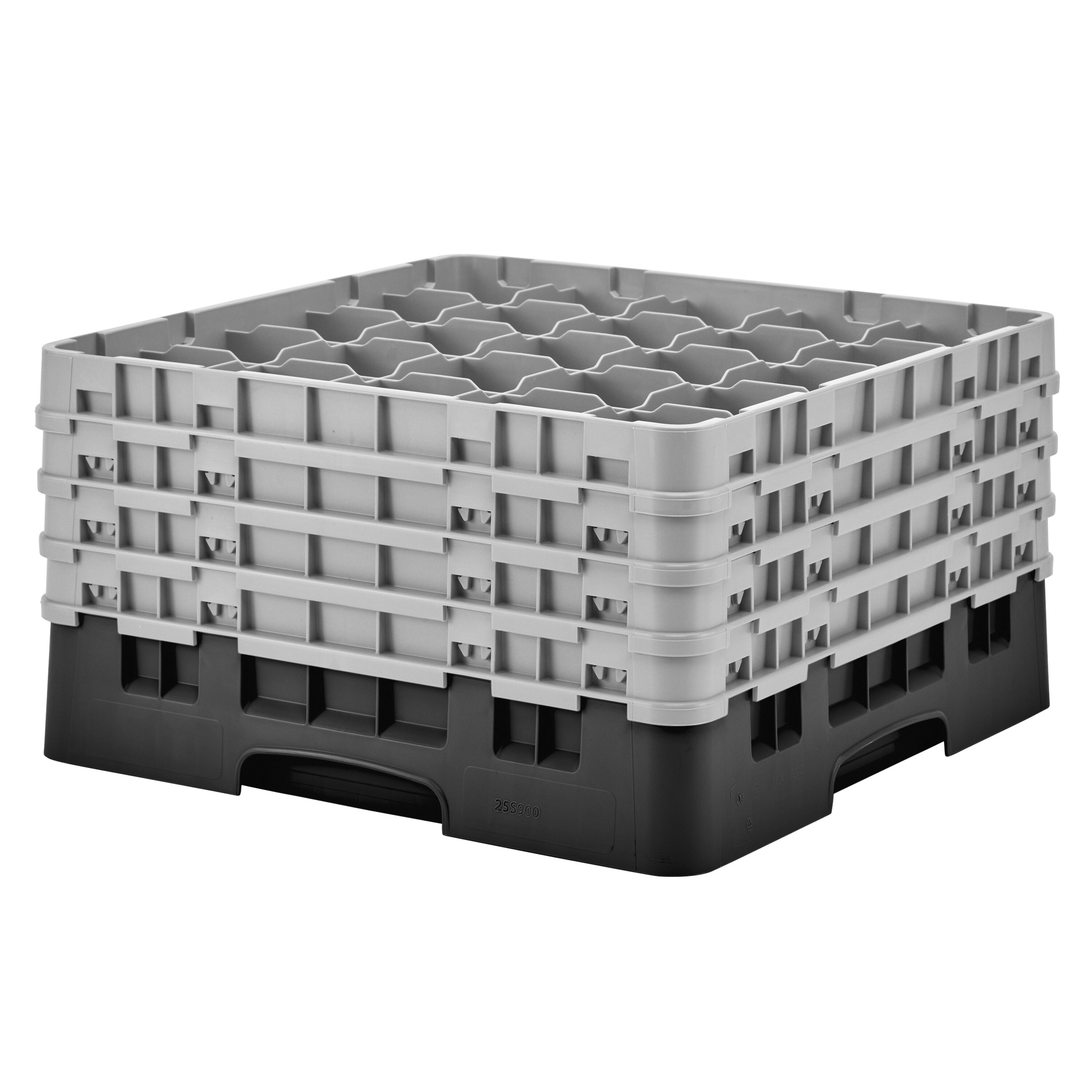 CAMBRO | CAMRACK® - سلة كؤوس 1/1 مع 4 قطع تمديد - 500×500 مم - 25 قسم - أسود