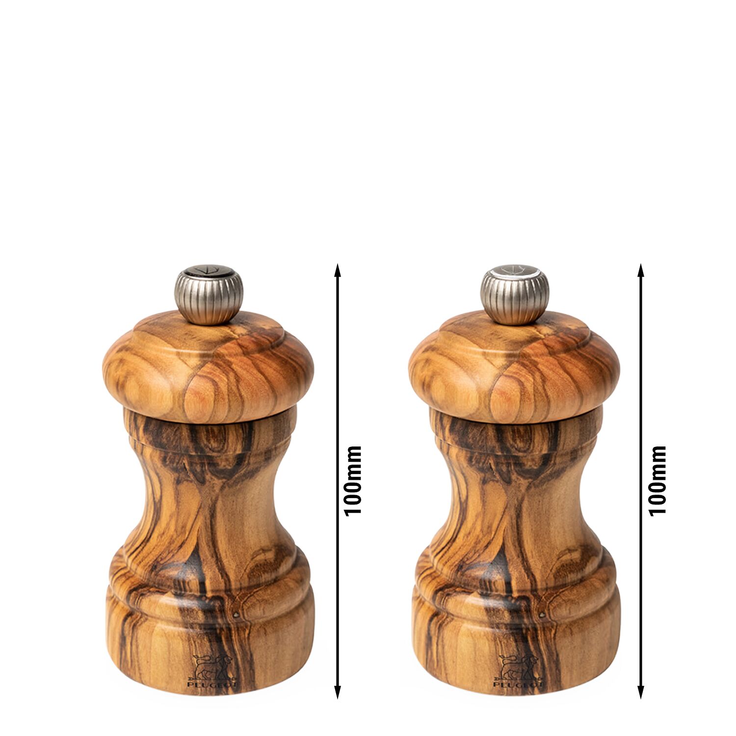 (6 sztuk) PEUGEOT | BISTRO – Młynek do soli i do pieprzu – drewno oliwne – wysokość: 100 mm