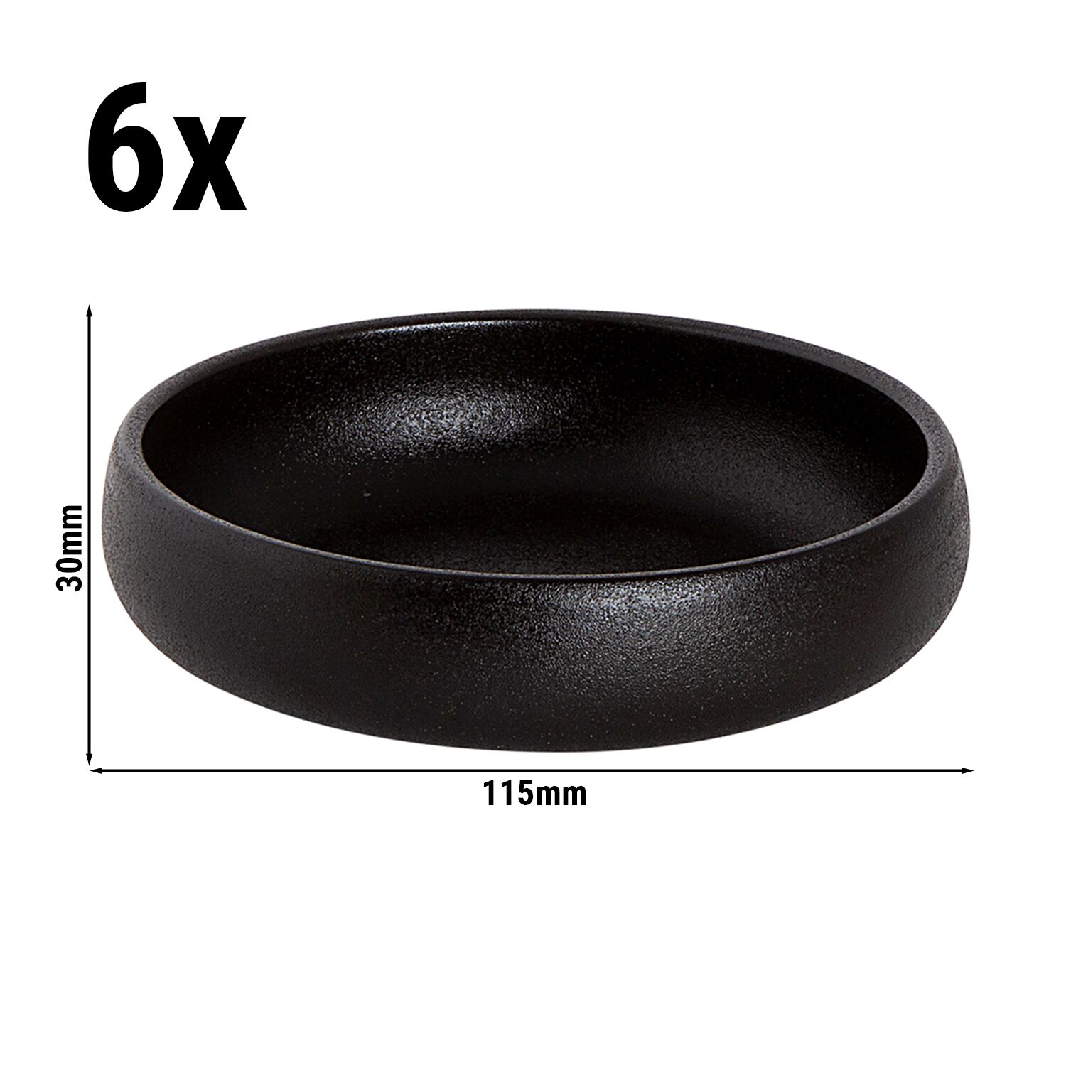 (6 pcs) Coupe UNIVERSE - Maastricht - Porcelaine - Ø 115mm - 200ml - Noir