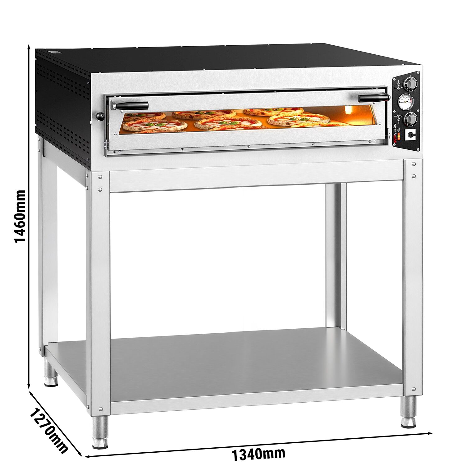 Four à pizza électrique – 9 x 34 cm (large) – Manuel – incl. support inférieur