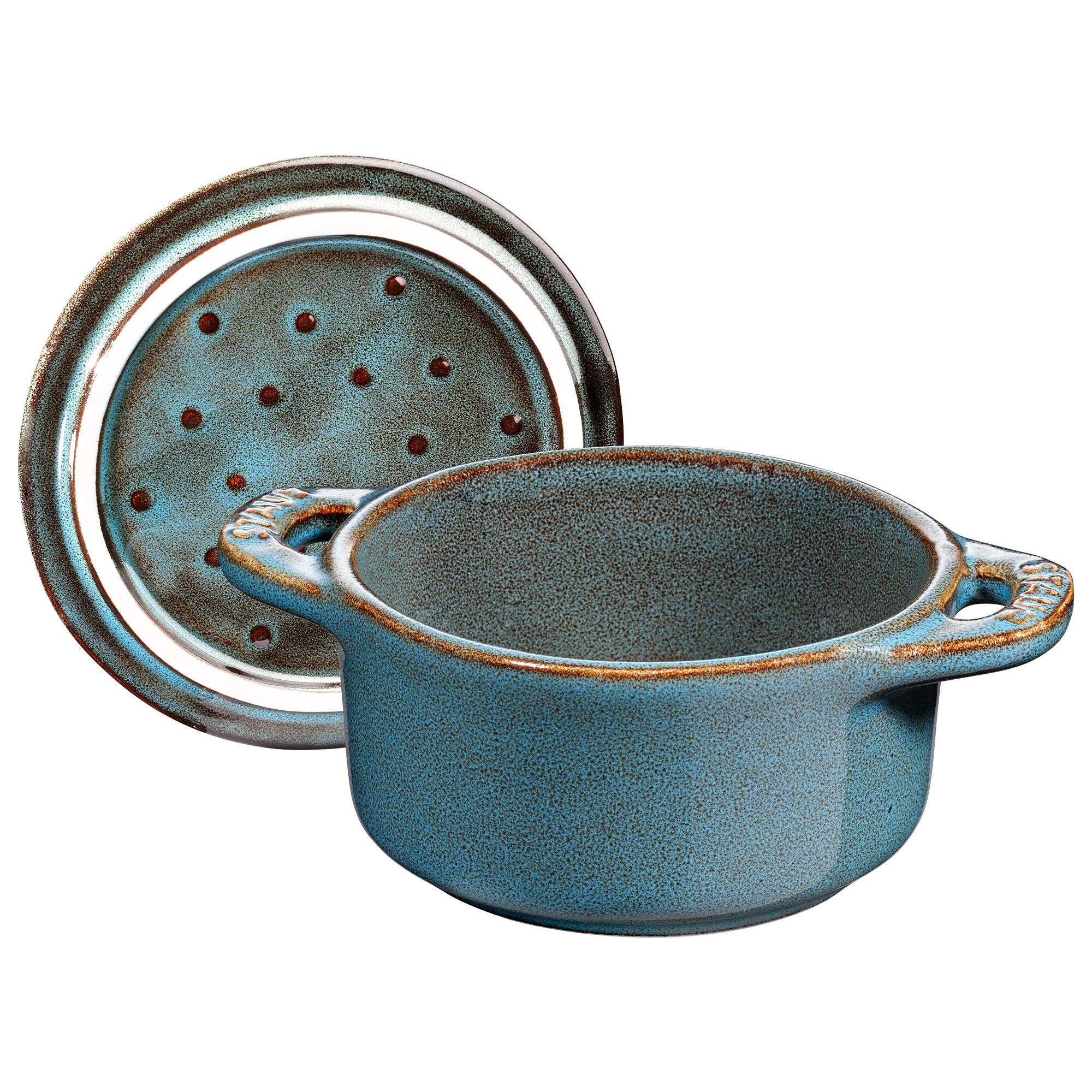 STAUB| Ceramic Mini Cocotte, Round – Antique Turquoise - Ø 100 mm