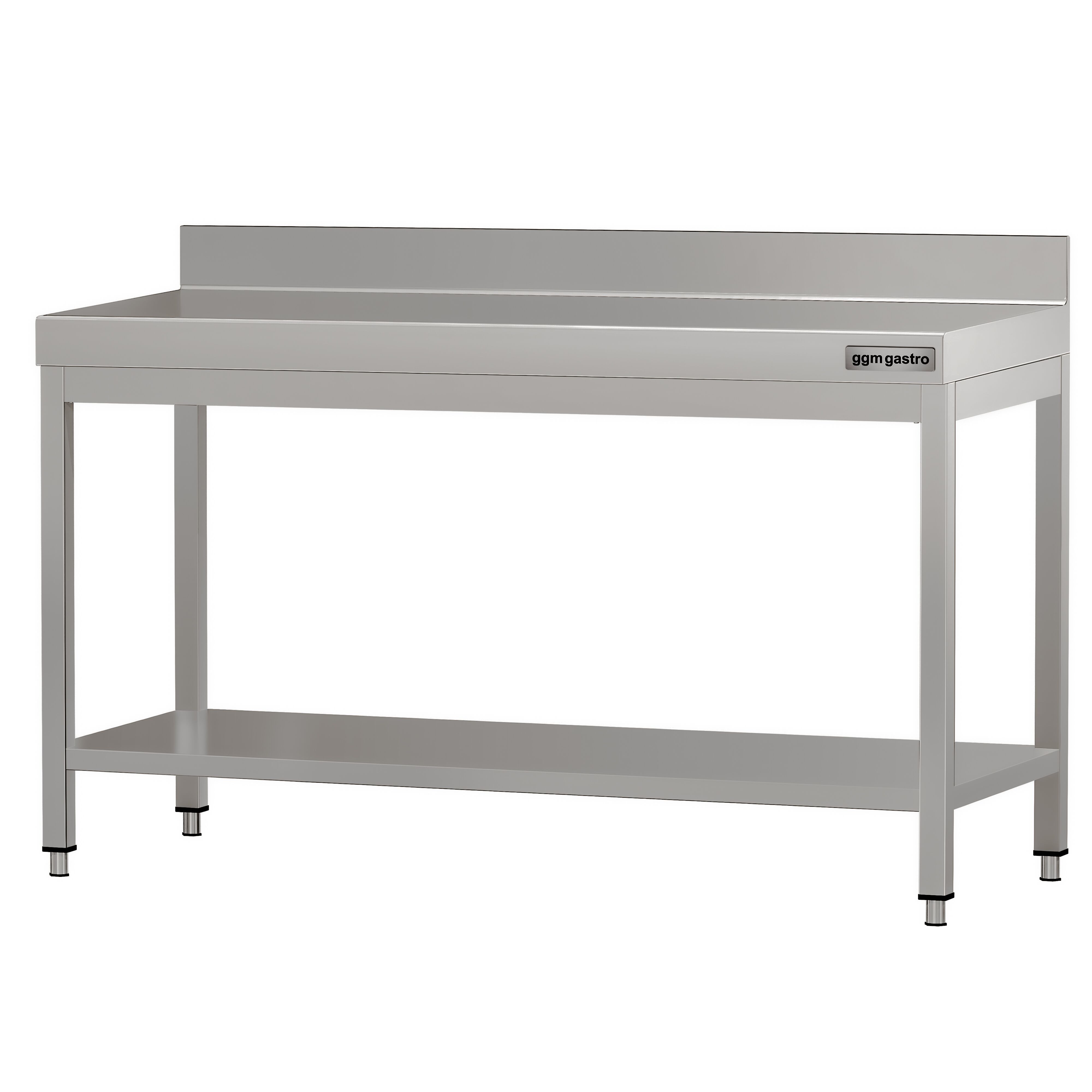 Table de travail en inox ECO – 1500 × 600 mm – avec tablette inférieure & dosseret