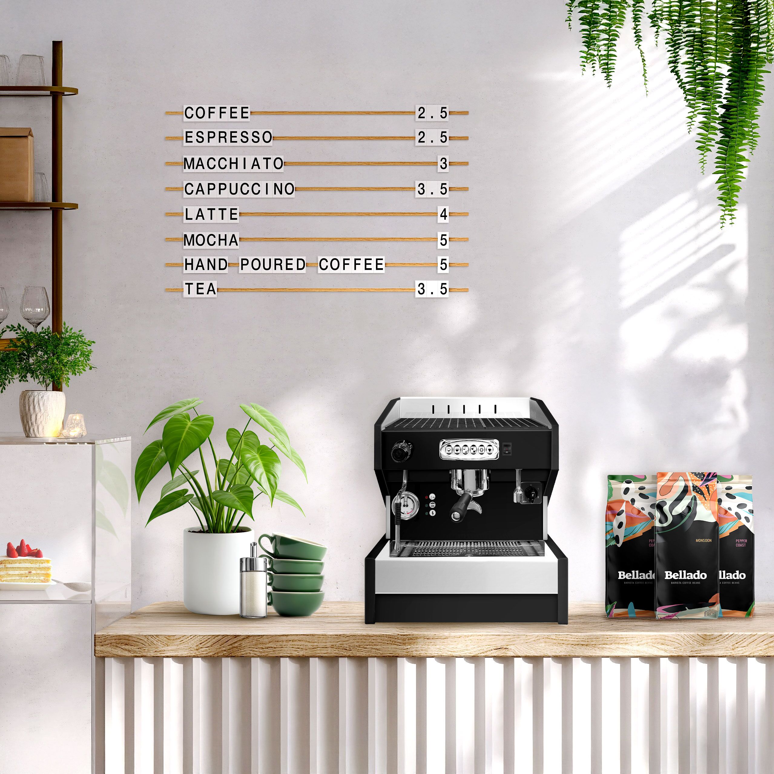 Machine à café porte-filtre « Eminence » – 1 groupe – avec système de préinfusion inclus – Noir