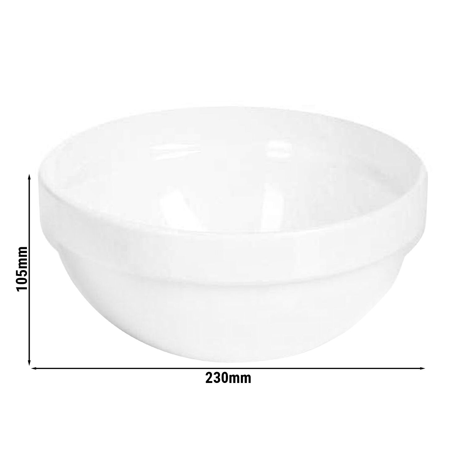 (6 pcs) Coupe - CASUAL MAXI - Mélamine - 2,5L - Profondeur : 105mm - Blanc
