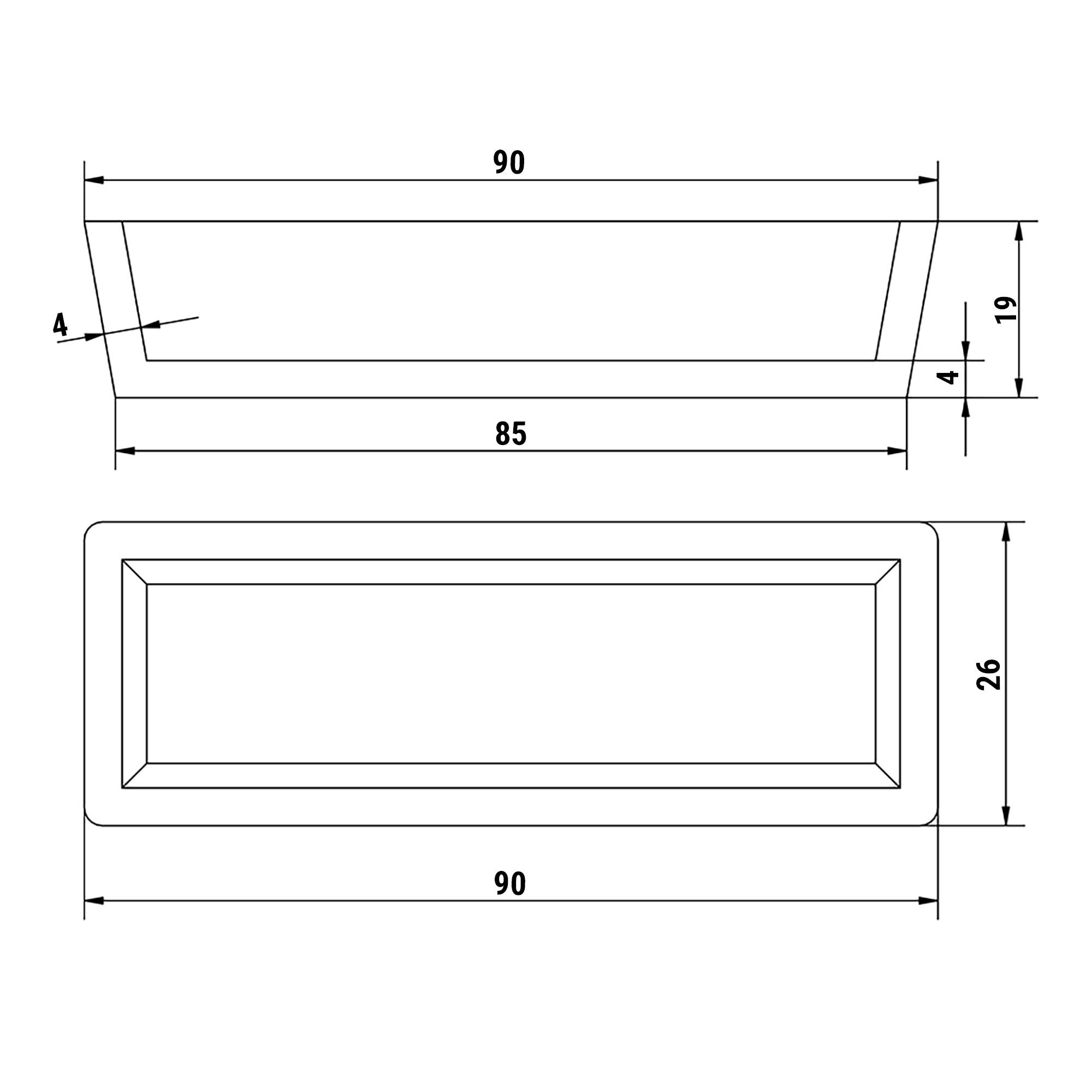 Platten für Tartelette-Maschine TMNP - Tartelette-Form: Rechteck - 90x26mm - für 15 Tartelettes