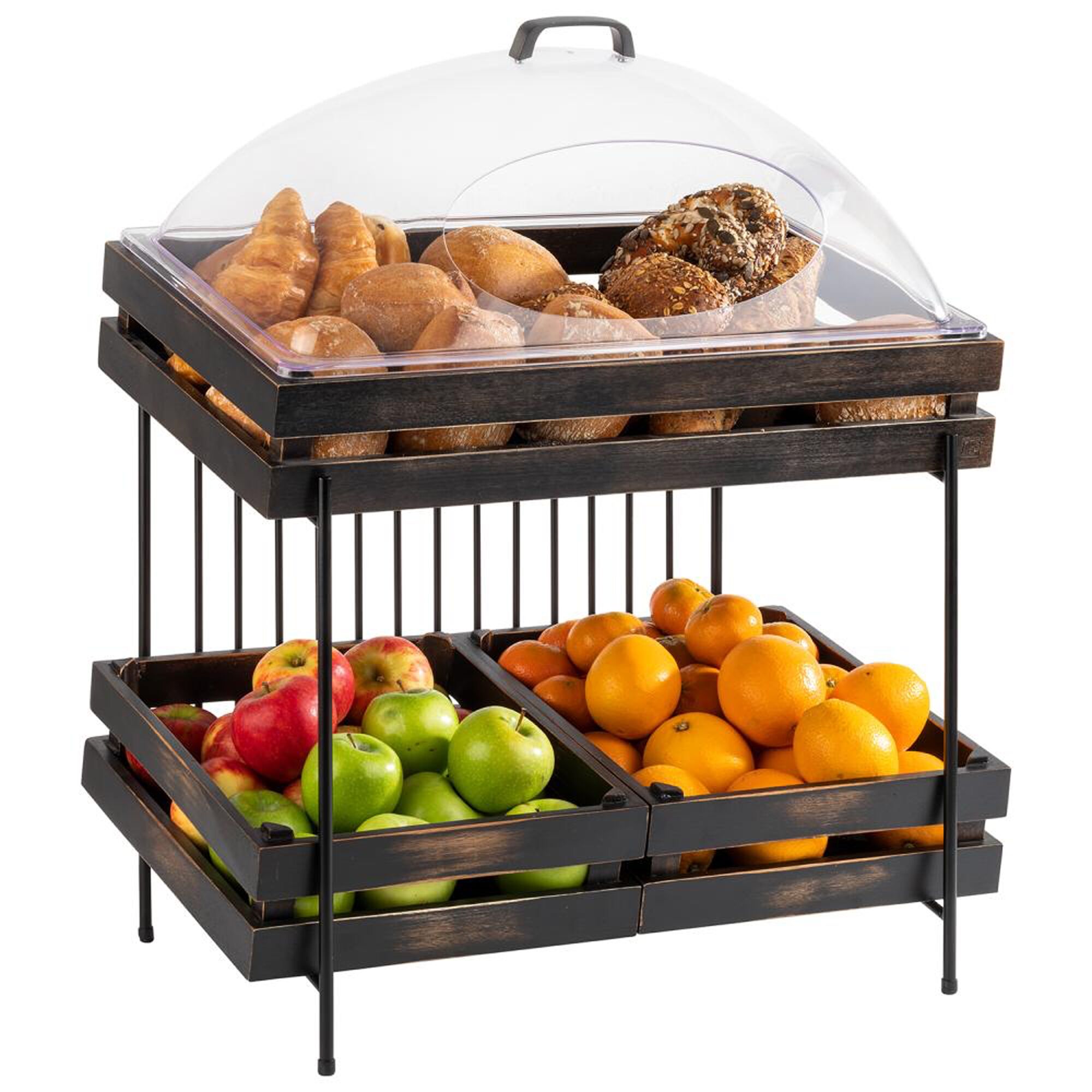 Support buffet - SUPERBOXEN - Support en métal - Noir - Hauteur:480mm - compatible avec GN 1/1 & GN 1/2