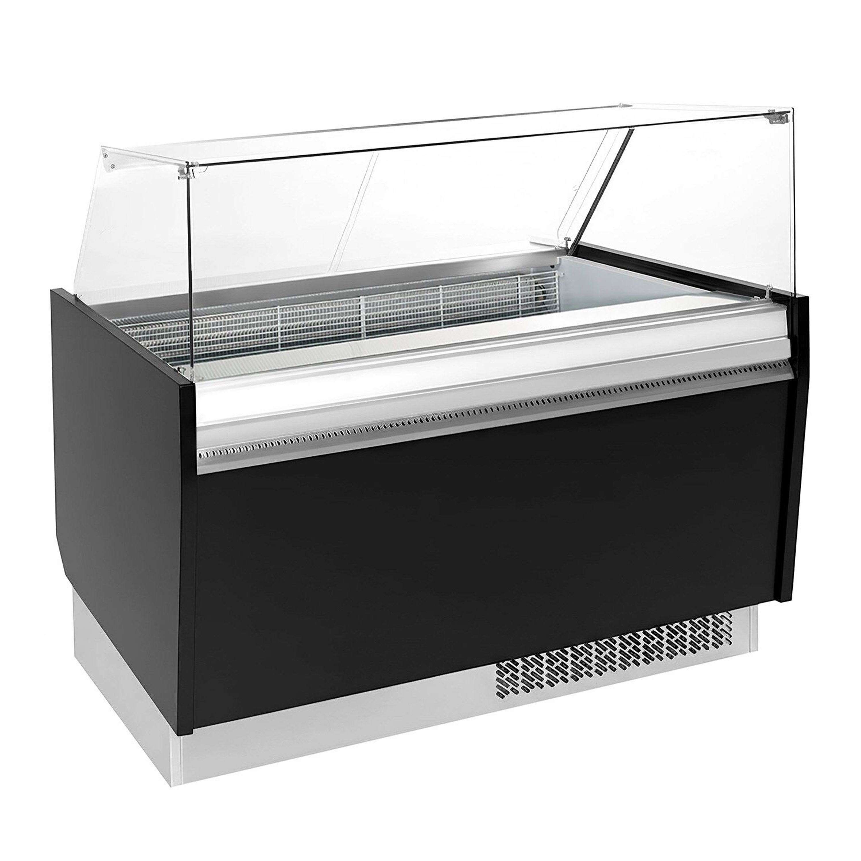 Vitrine à glace LIAM – 1560 mm – refroidissement statique – pour 13+13 bacs à glace de 5 litres – Noir