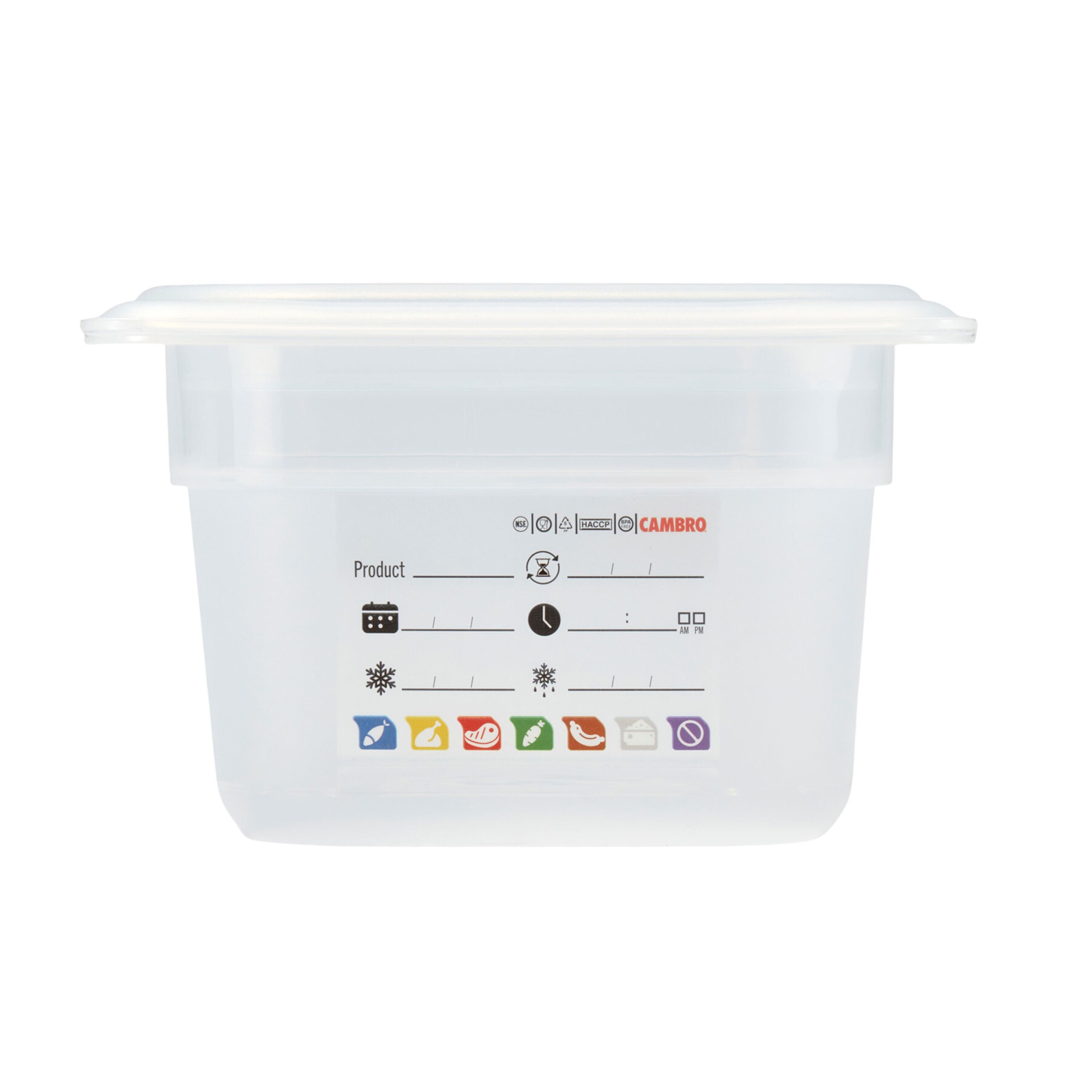 (6 pièces) CAMBRO | SafeTrak - Récipients en polypropylène GN 1/4 - laiteux - Hauteur : 100mm