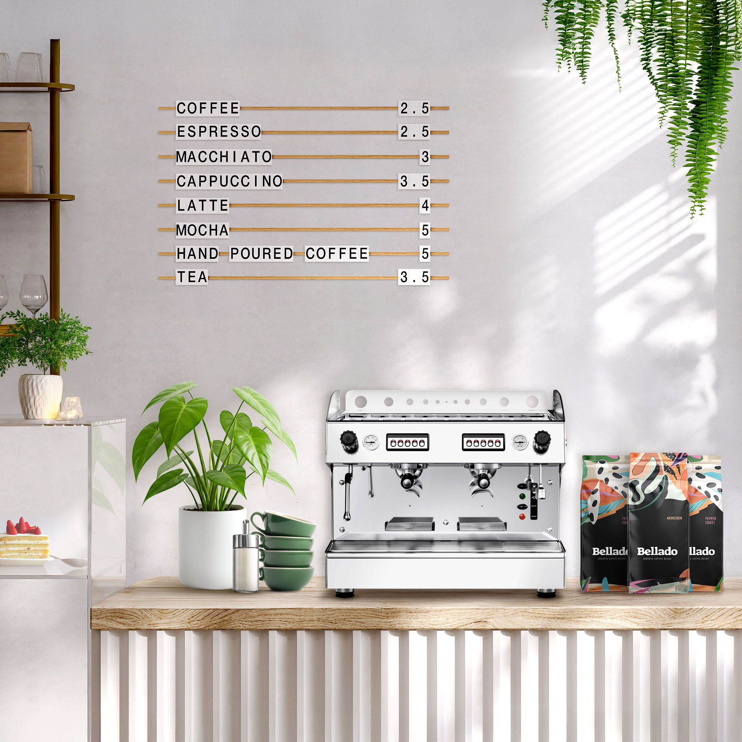 Machine à café porte-filtre – 2 groupes – avec système de préinfusion inclus