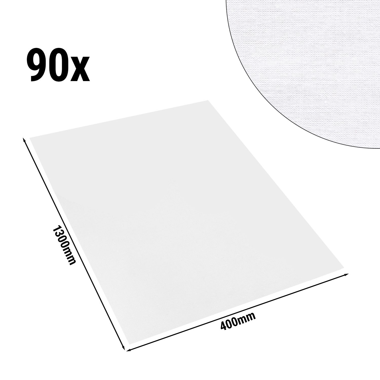 (90 pcs) Chemin de table damassé Tessin Atlas - bande satin - 40x130cm - Blanc
