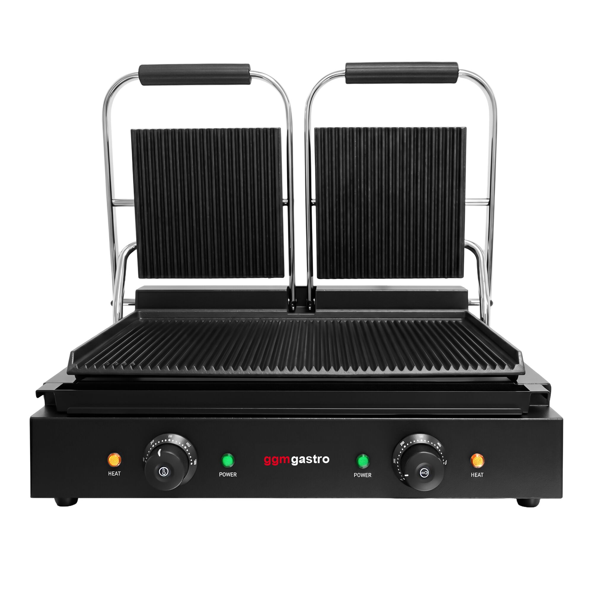 Commercial Contact Grill – Ribbed Top & Bottom Plates – 3.6 kW – Grill Area: 485 × 235 mm