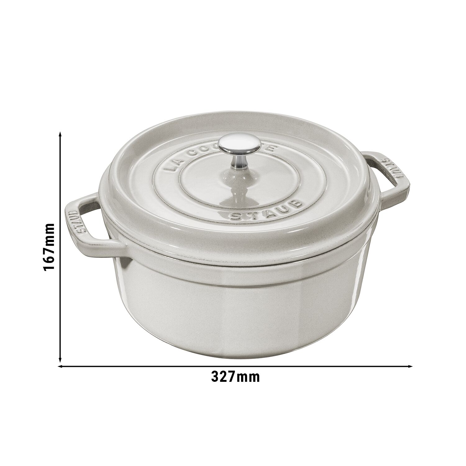 STAUB | LA COCOTTE - Cocotte - Ø 260mm - gjutjärn - vit tryffel