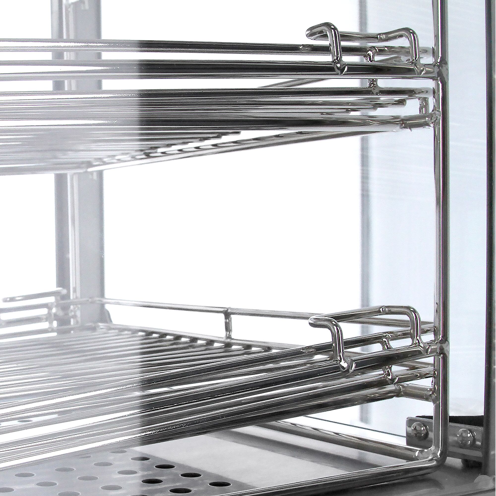 Warmhaltevitrine - 355mm - 800 Watt - 3 Ablagen - Schwarz