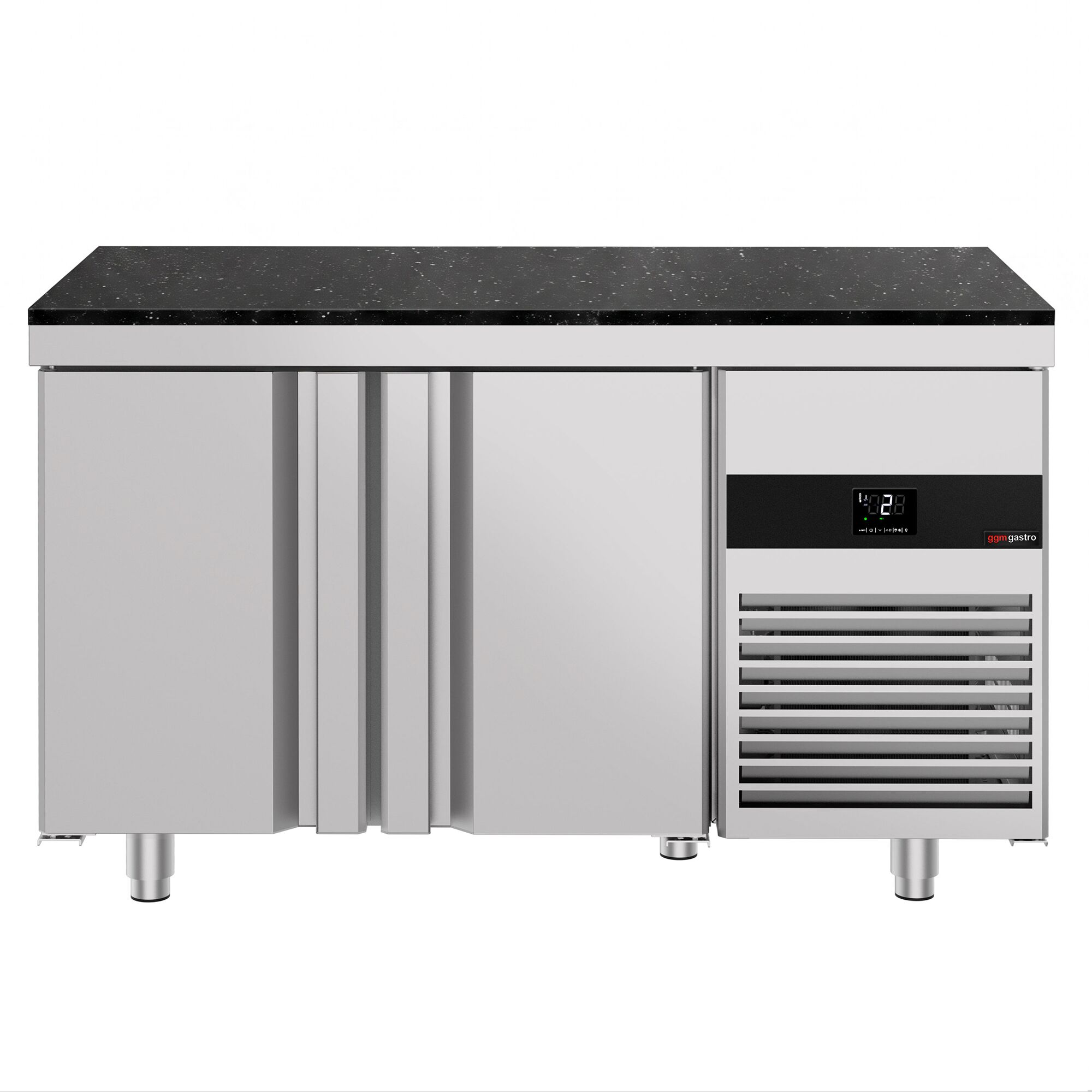 PREMIUM Refrigerated Counter – 1400 × 700 mm – with 2 Doors – incl. Granite Worktop