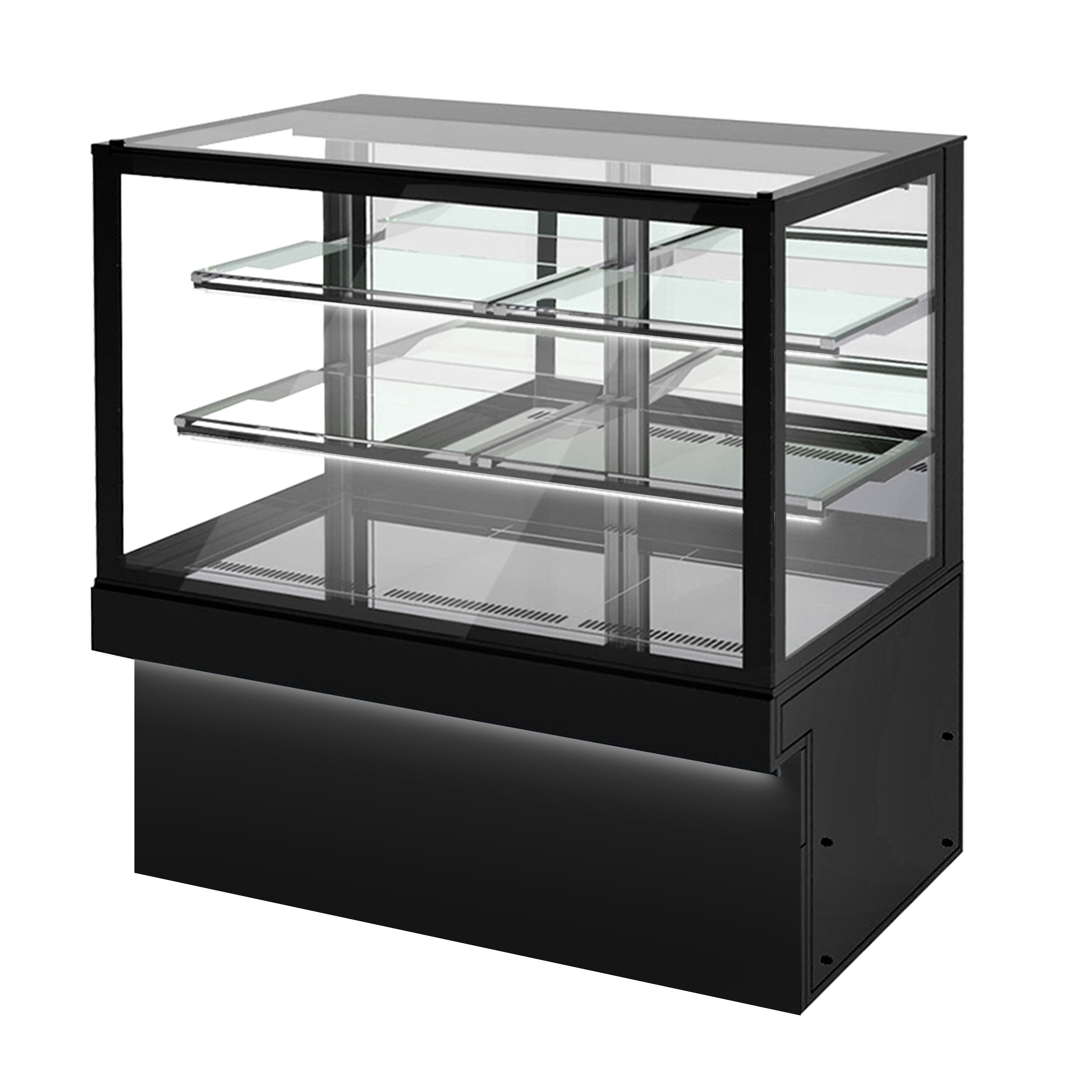 Kühl- & Kuchenvitrine TORONTO - 1500mm - schwarze Front - mit 3 Ablagen