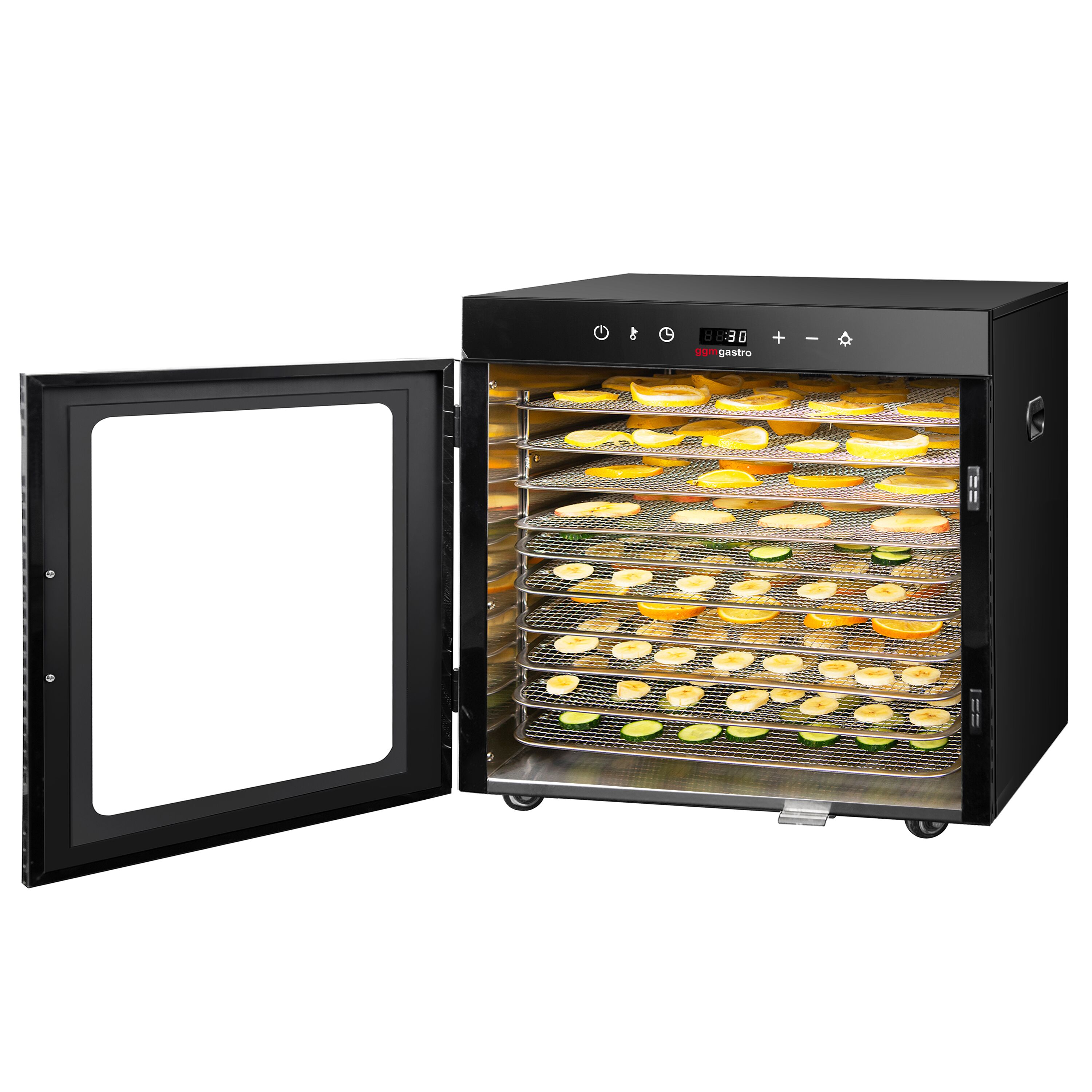 Essiccatore alimentare professionale - con 10 ripiani - acciaio inox - 800W