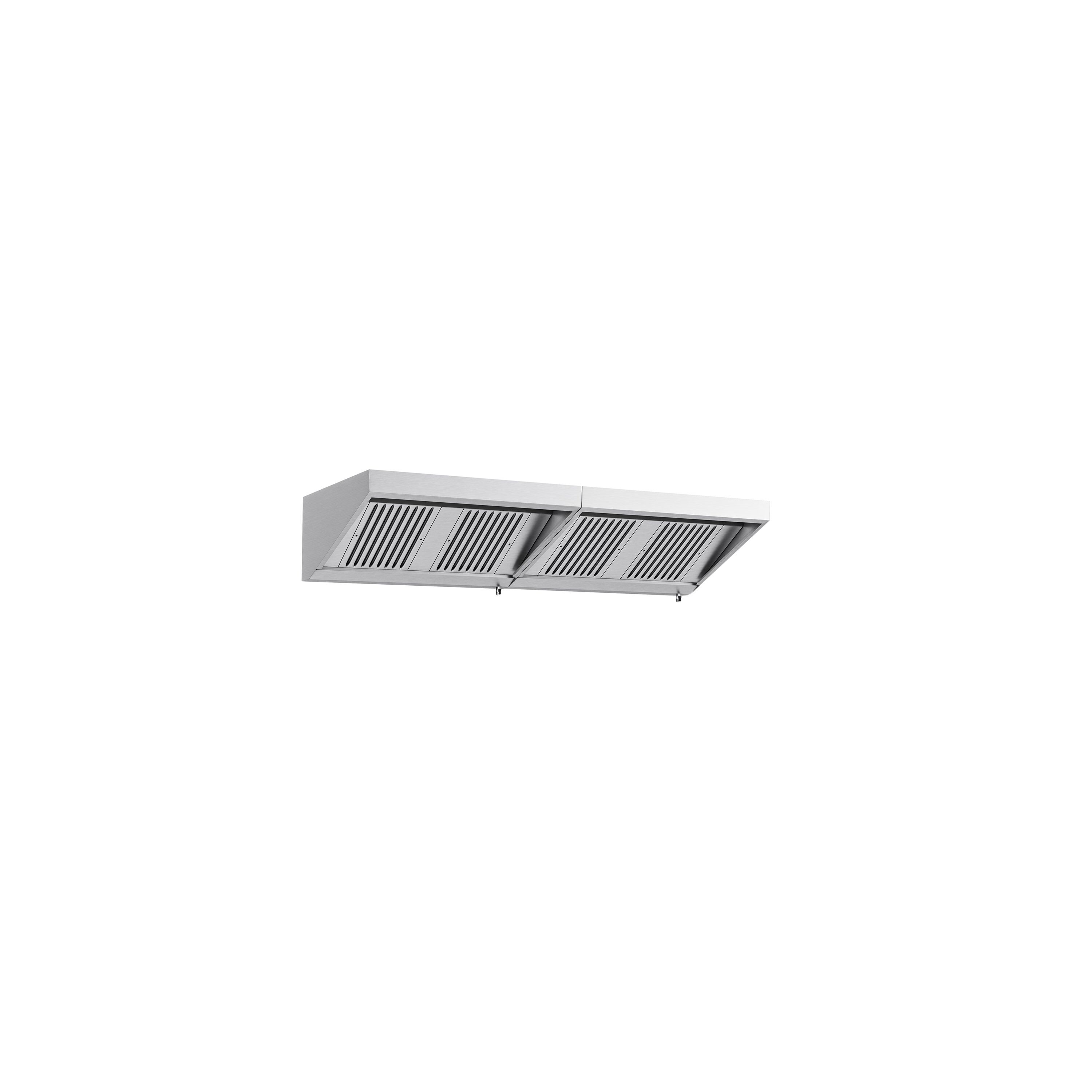 Commercial Wall-Mounted Extraction Canopy - 2600mm - with Baffle Filters & LED Lighting