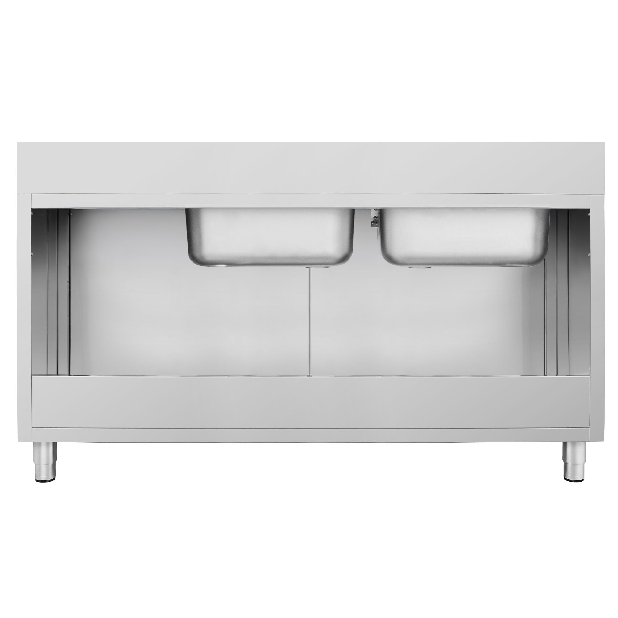 Diskbänk med underskåp ECO - i rostfritt stål - 1800x600 mm
