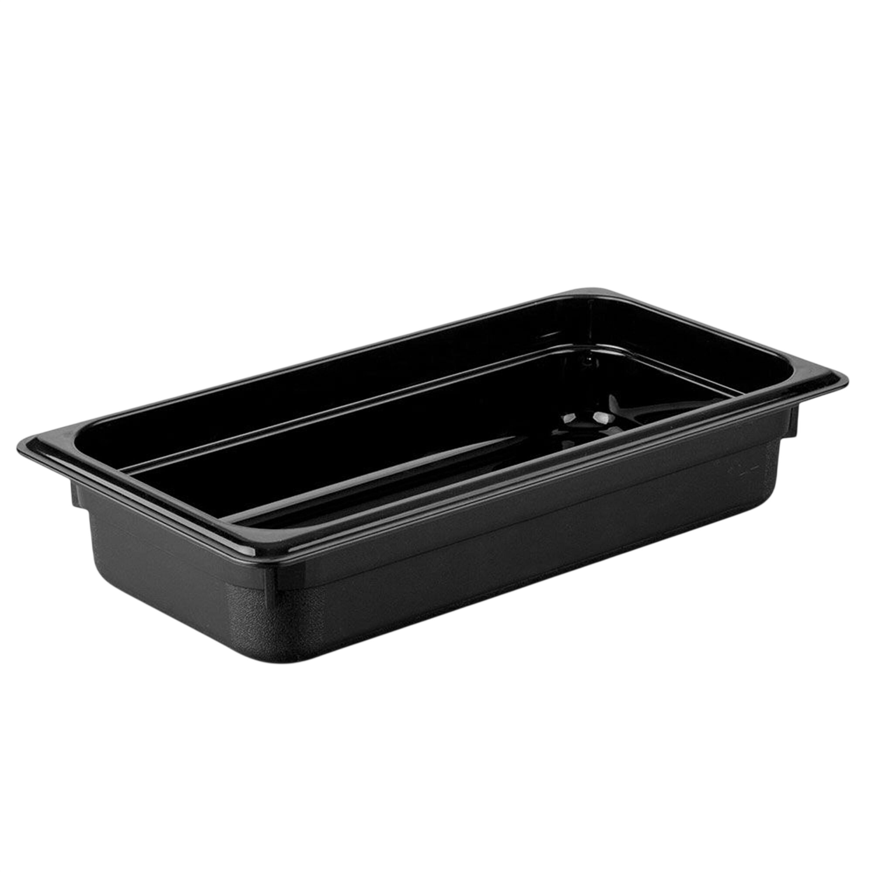 (6 pièces) Bac en Polycarbonate GN 1/3 - Noir - Hauteur : 65 mm