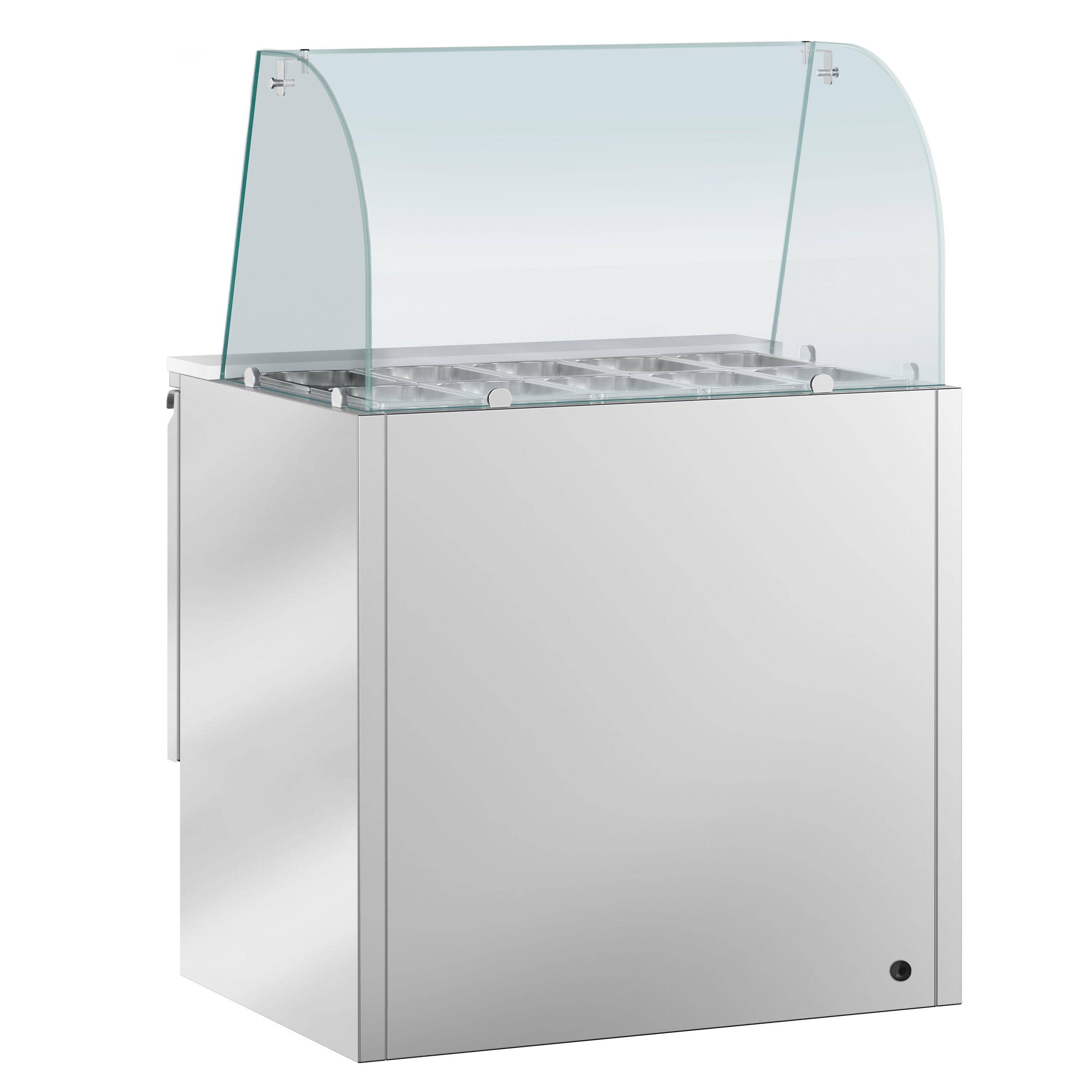 Saladette réfrigérée ECO - 900mm - 240L - 2 portes - avec vitrine de comptoir pour 2x GN 1/1 & 3x GN 1/6