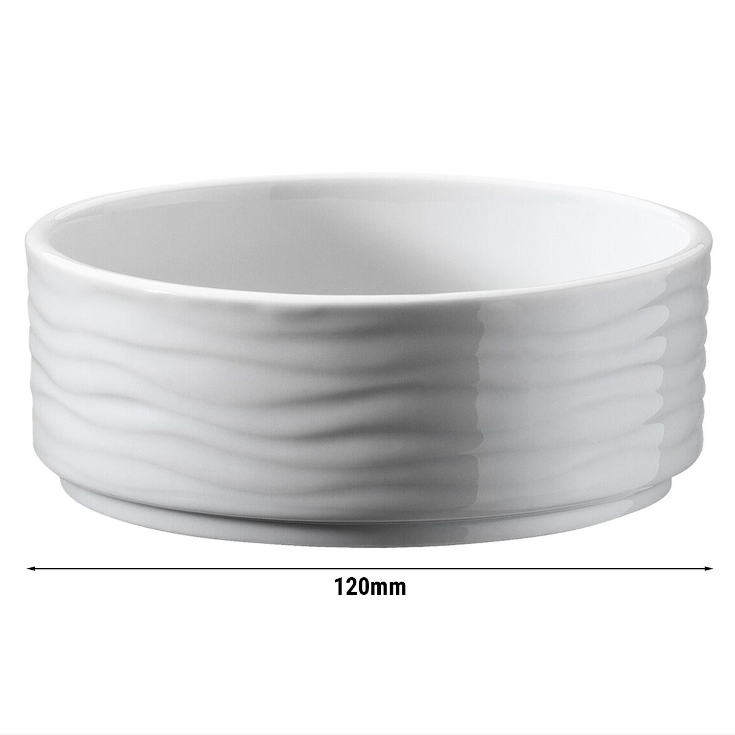(12 pièces) SEA WAVE - Bol à dessert / salade - Ø 120 mm - Blanc