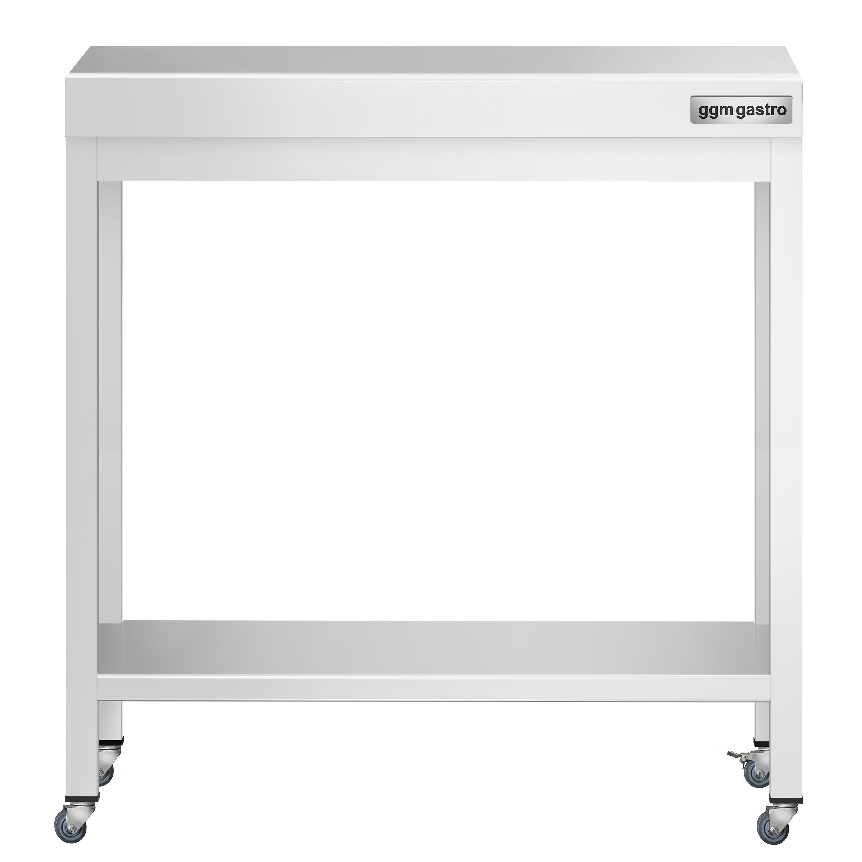 Table de travail en inox PREMIUM - 800 x 700 mm - avec tablette inférieure et roulettes
