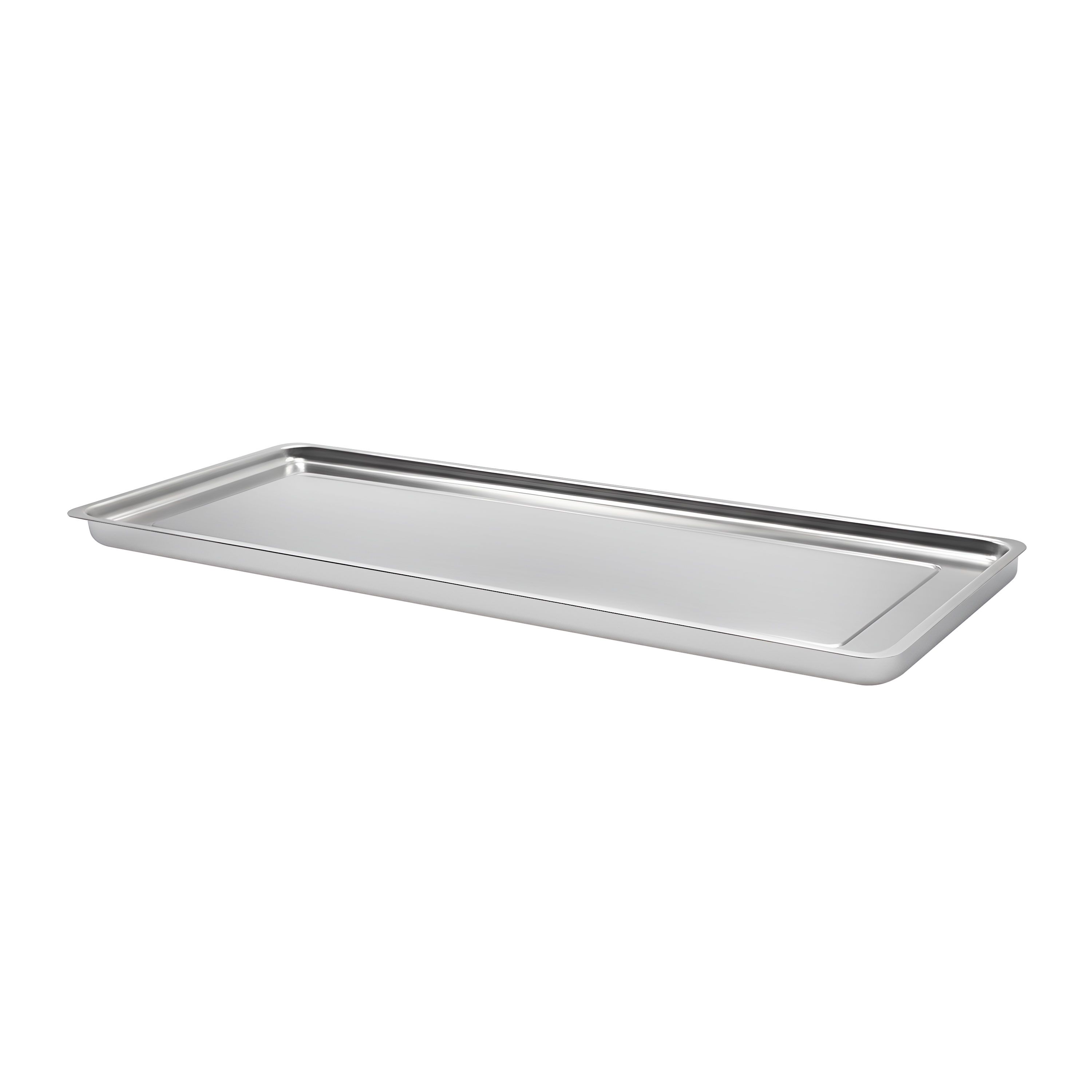 Plateau de service avec rebord - Acier inoxydable - avec rebord - rectangulaire - 820x270x40mm