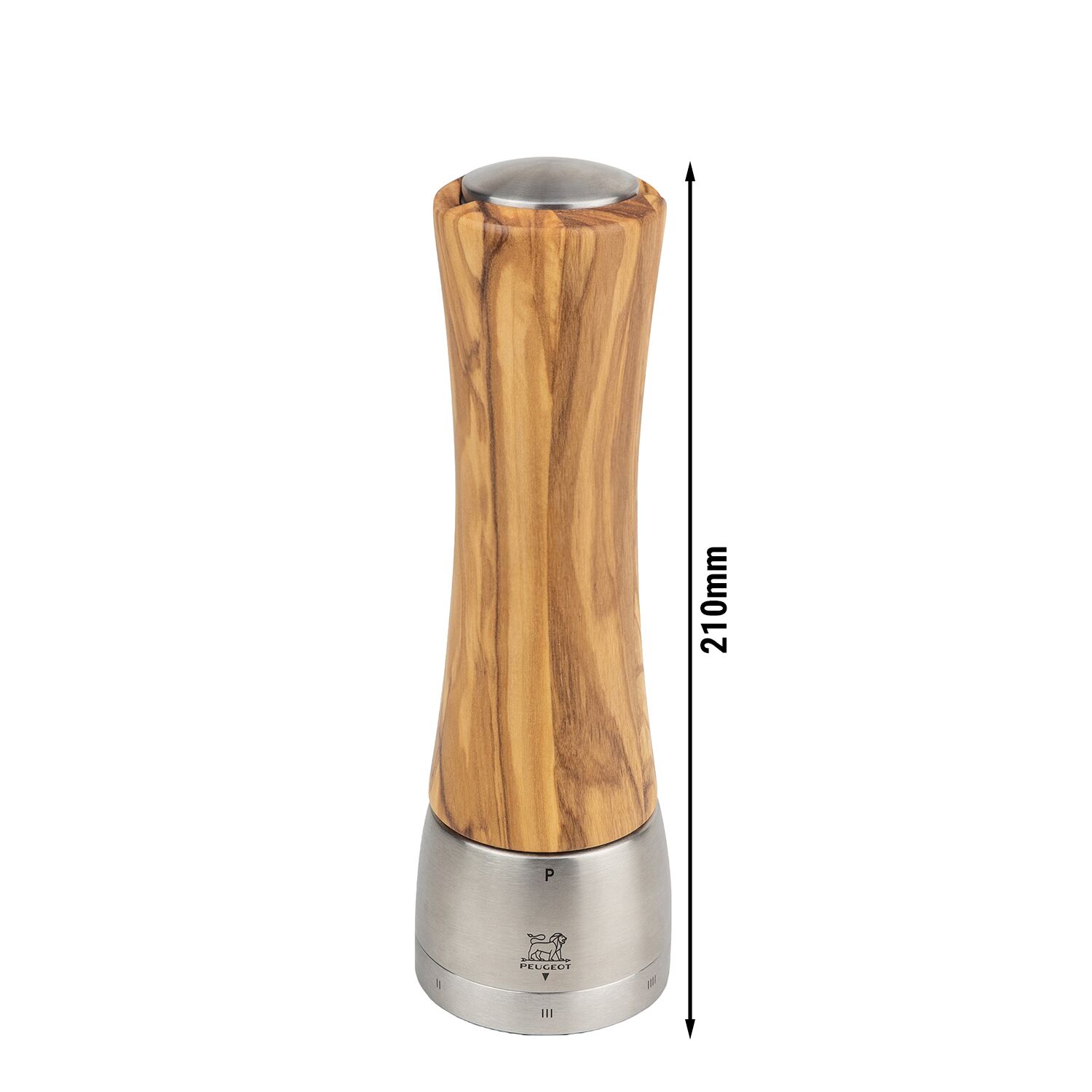 (6 pièces) PEUGEOT | MADRAS - Moulin à poivre - u'Select - Bois d’olivier - Naturel - Hauteur : 210 mm