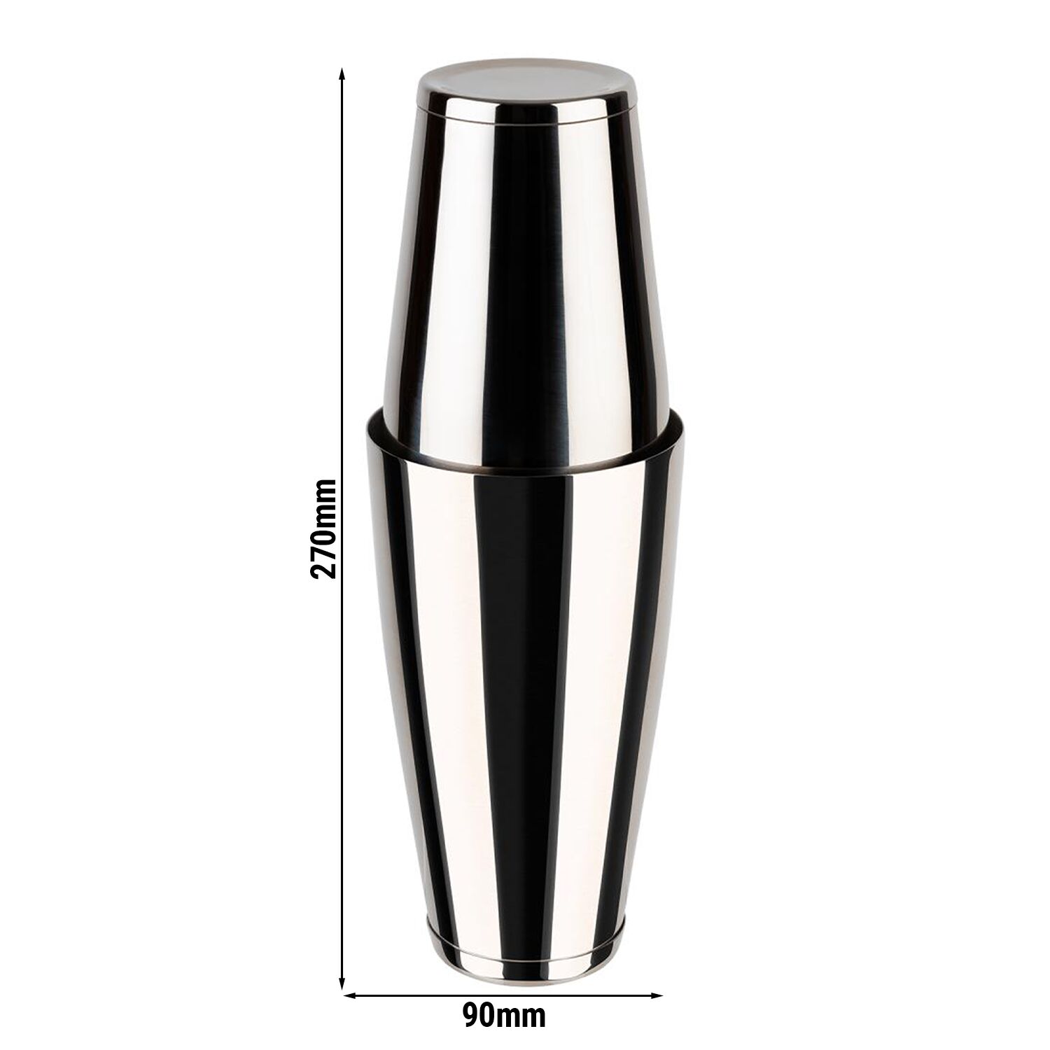 (6 pièces) Shaker tin-in-tin - inox - 0,7 litre