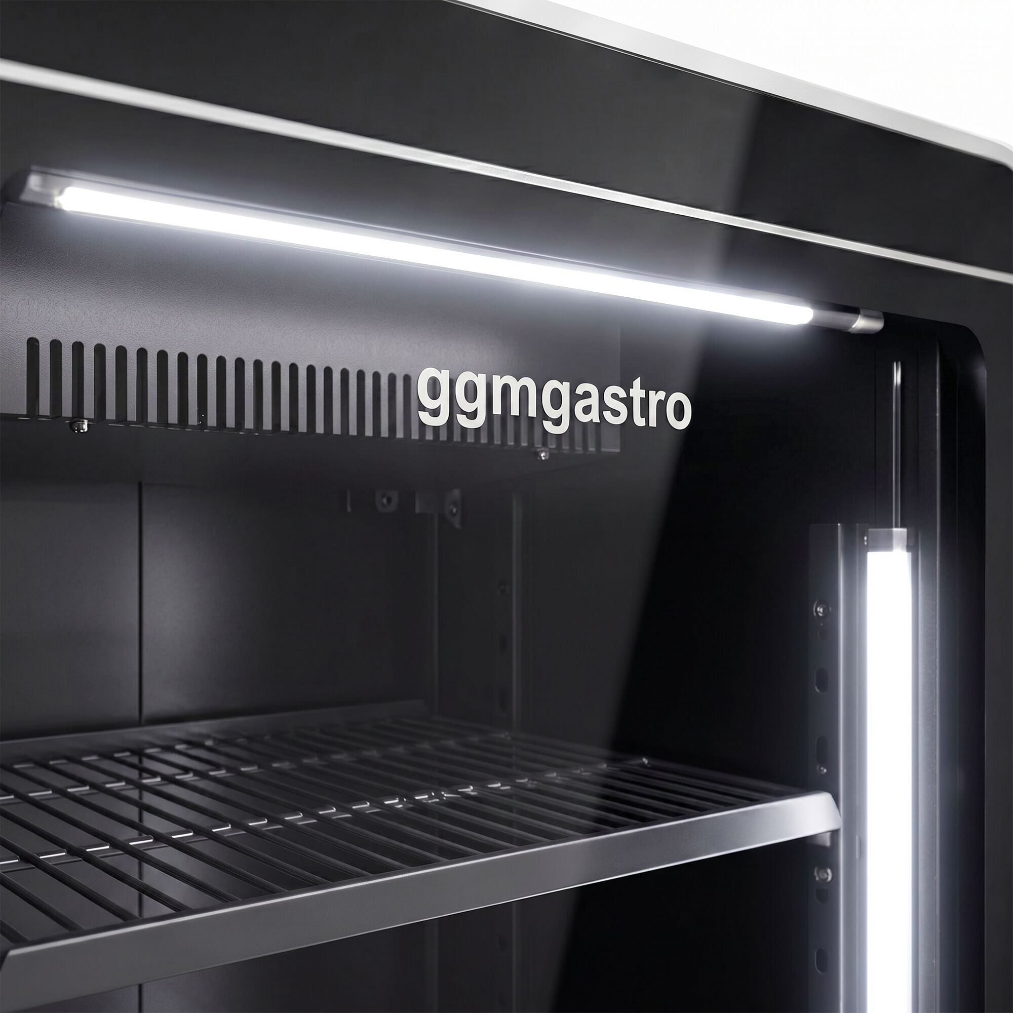 Vitrine réfrigérée à boissons - 670mm - 560 L - porte vitrée sans cadre - 1 porte vitrée - éclairage LED RGB - thermostat numérique - Noir - +2 à +8 °C