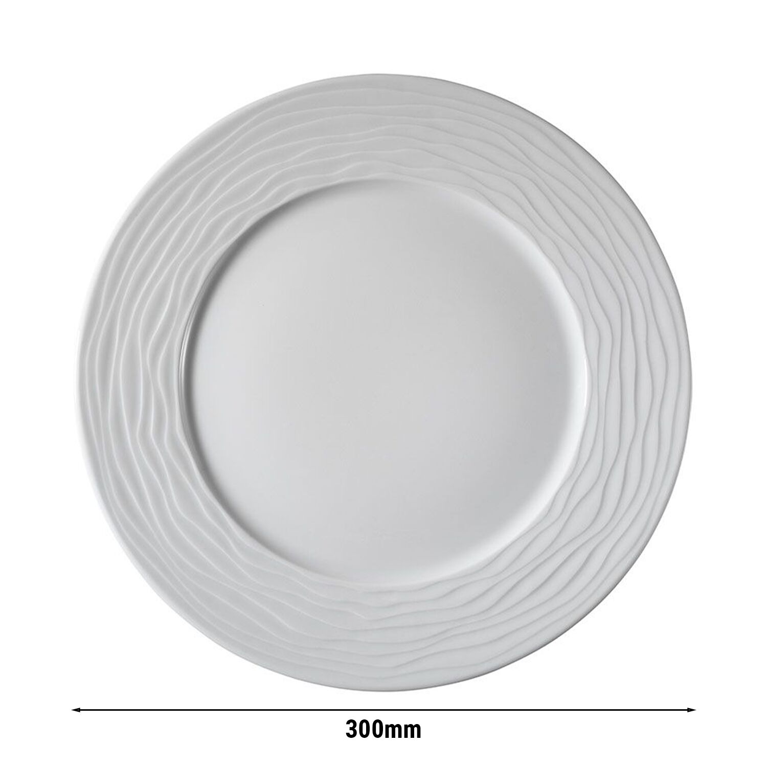 (6 pièces) SEA WAVE - Assiette - Plate - Ø 300 mm - Blanc