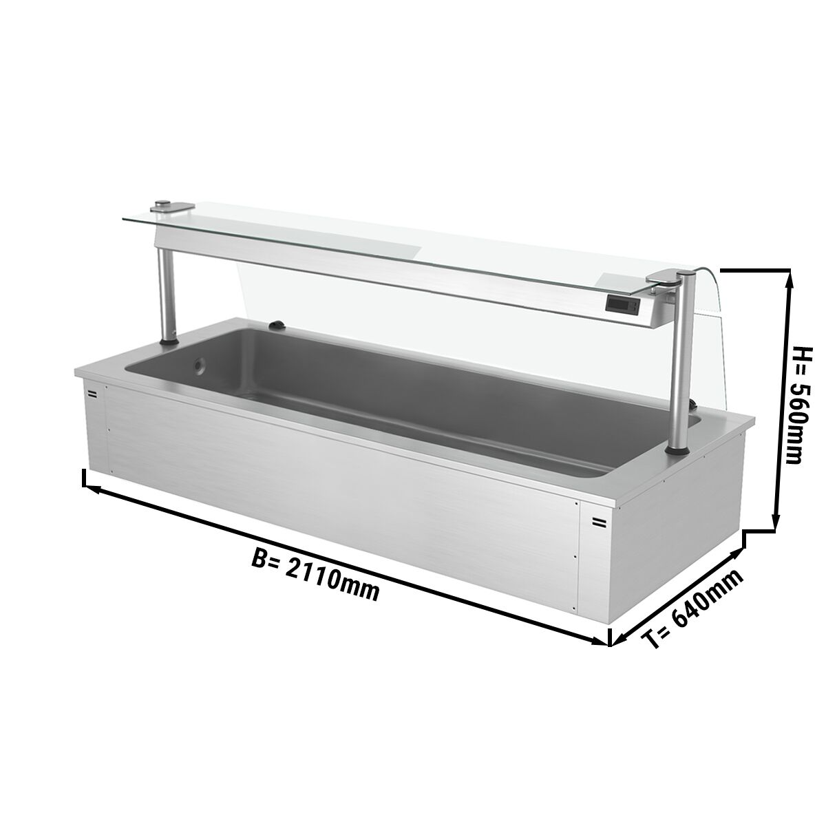 Cuba de hielo encastrable - 2110mm - 6x GN 1/1 - 250L