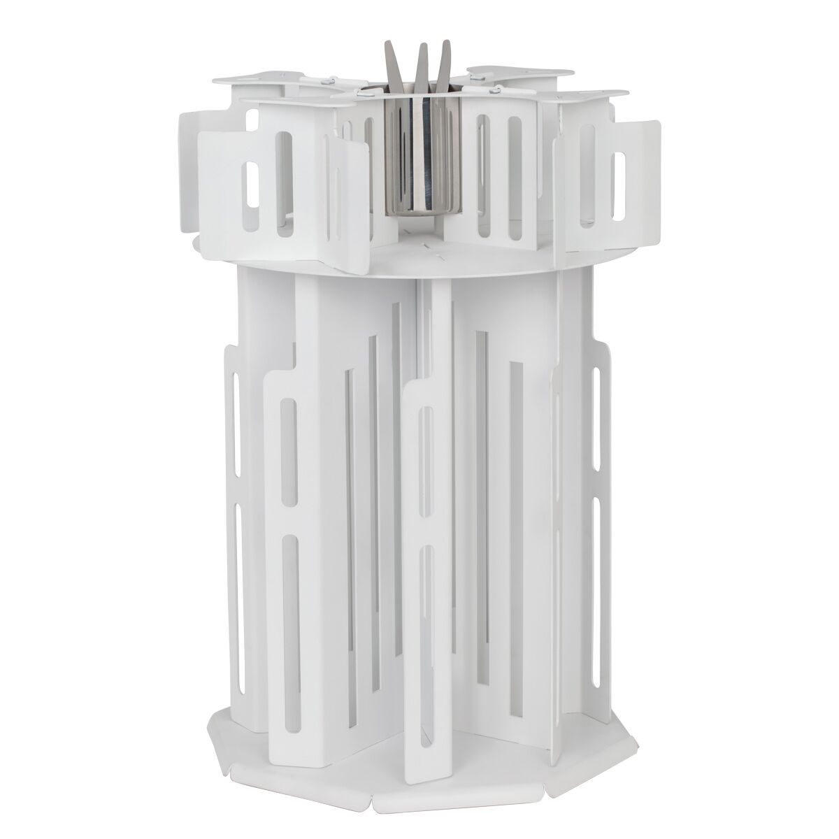 Cup & Saucer Dispenser - rotating - White - Stainless Steel