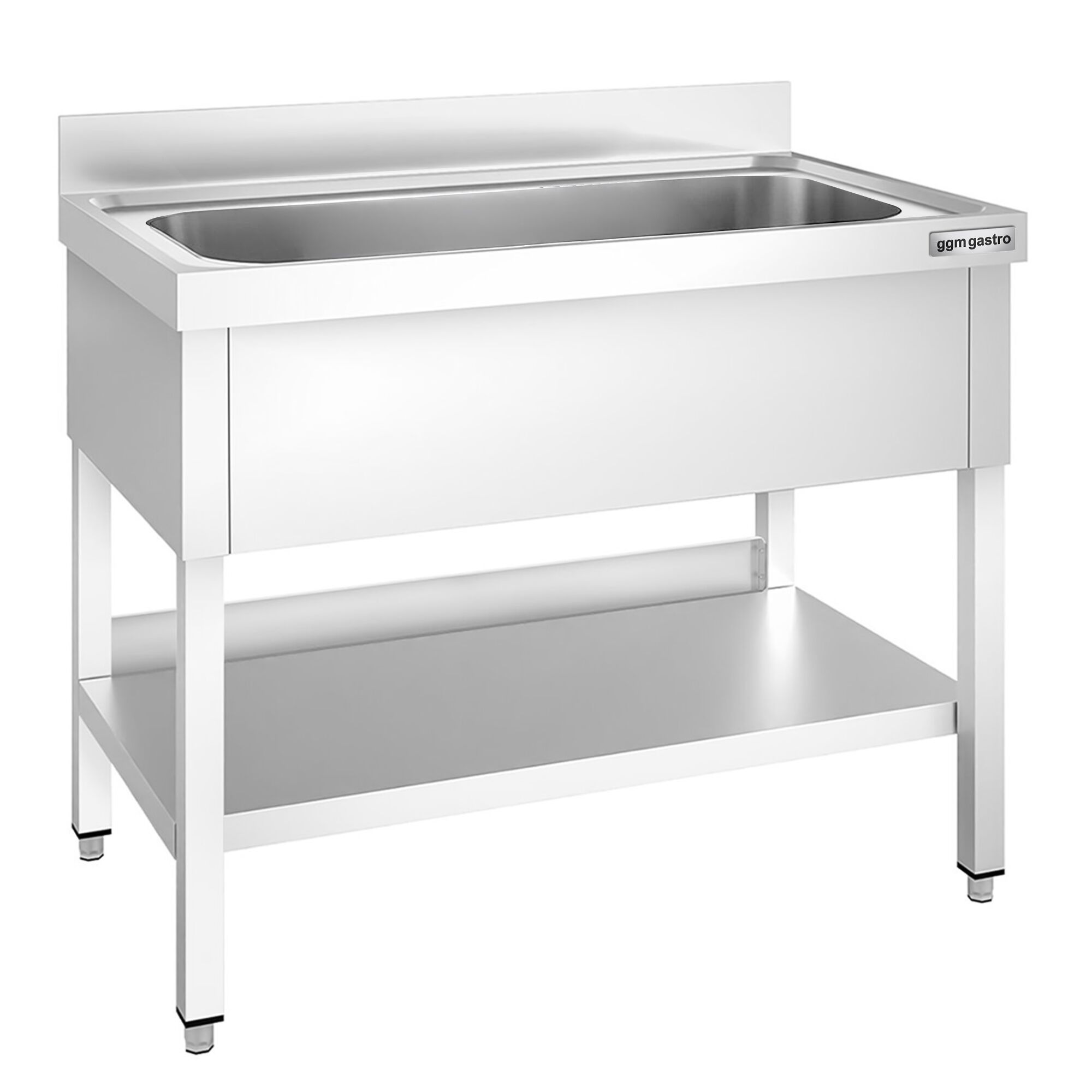 Plonge à marmites en inox PREMIUM - 1000x600mm - avec étagère basse & 1 bac