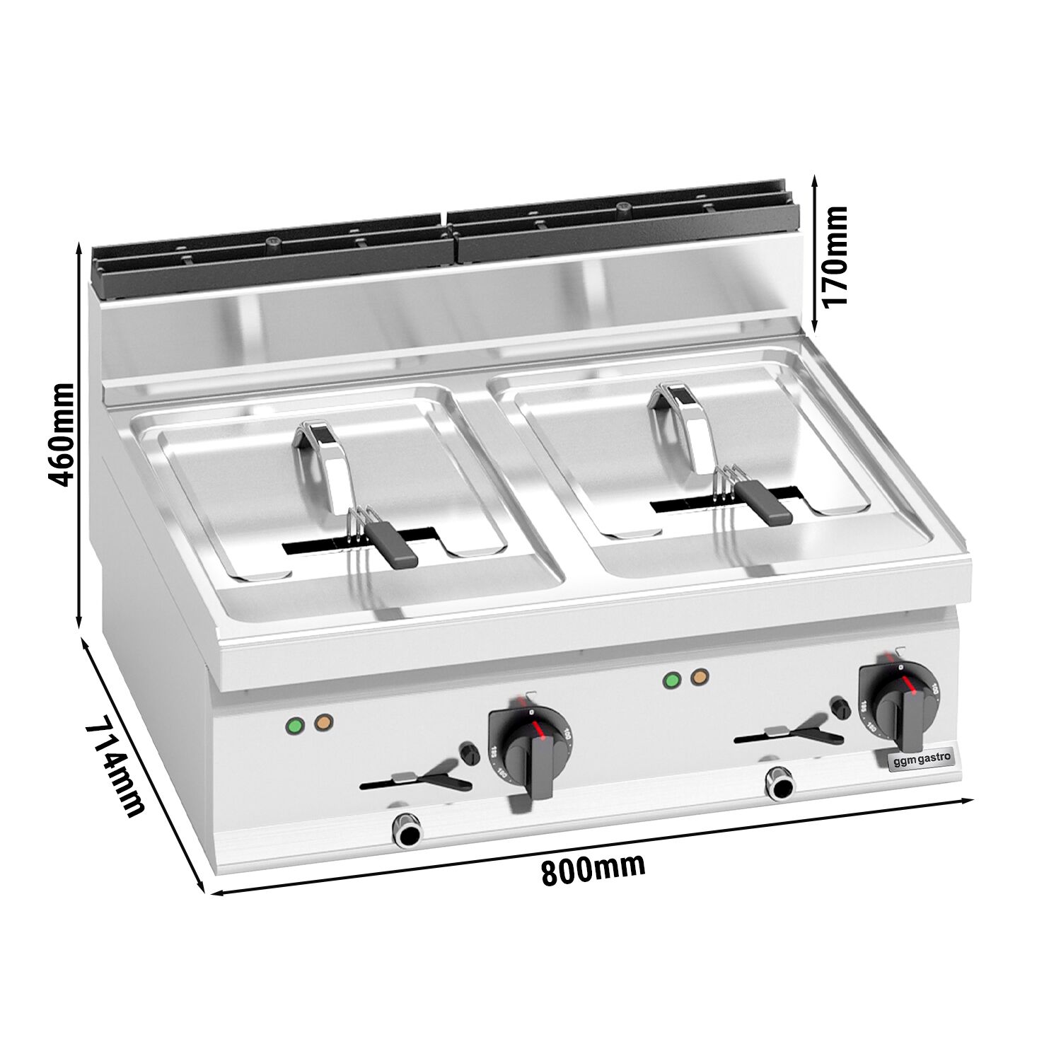 Friteuse électrique double – 10+10 litres – 18 kW