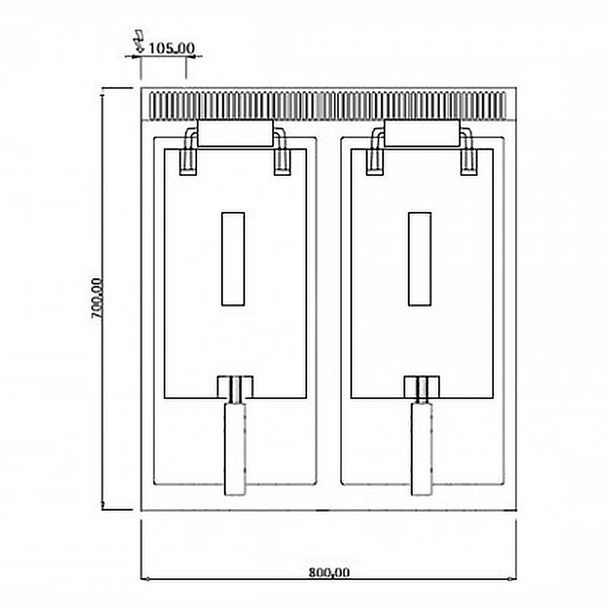 Friteuse électrique double – 10+10 litres – 18 kW – incl. soubassement avec 2 portes