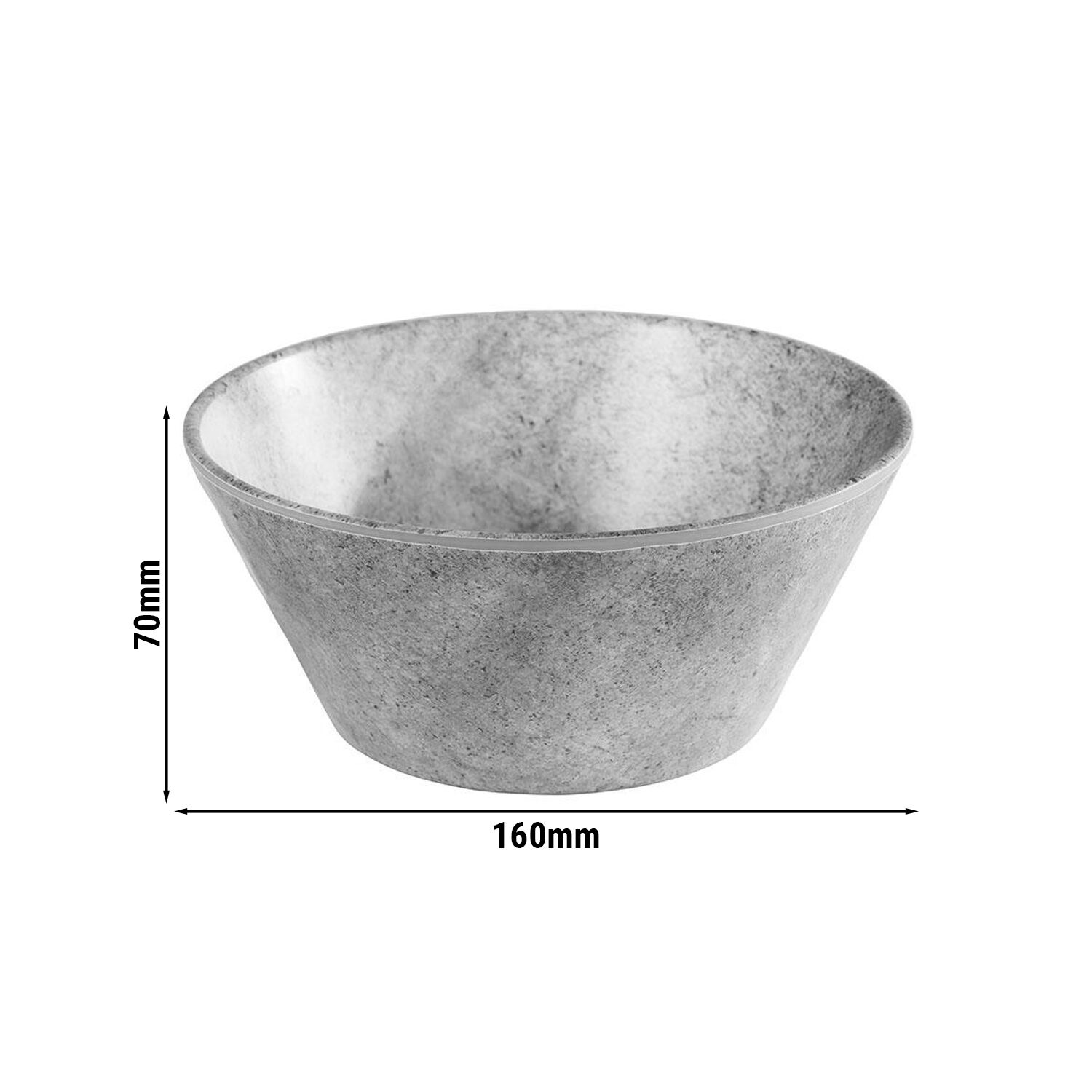(6 pcs) Coupe - ELEMENT - Mélamine - 500ml - Ø 160mm - Gris