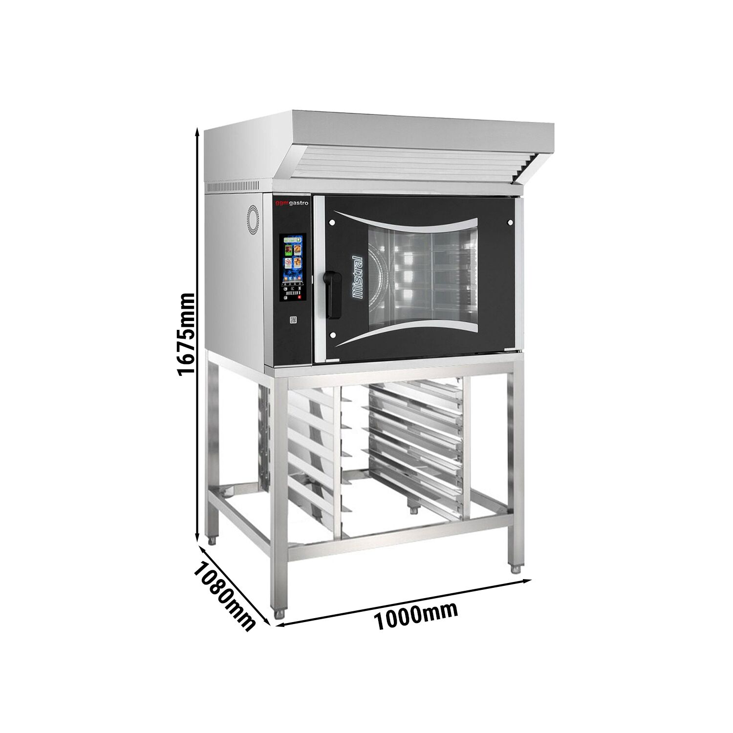 Forno combinato a vapore per panetteria - Touch - 6x EN 600x400 - incl. cappa e sistema di lavaggio