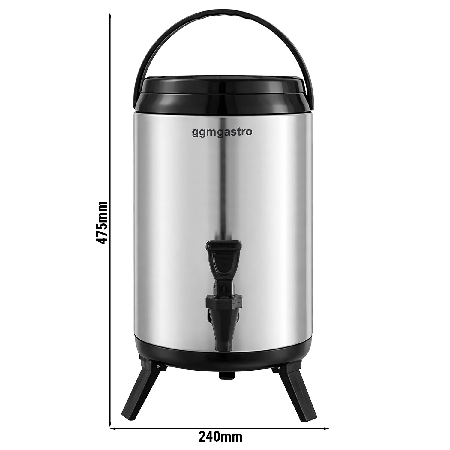 Distributeur de boissons - 12 Litres - Isolé - inox