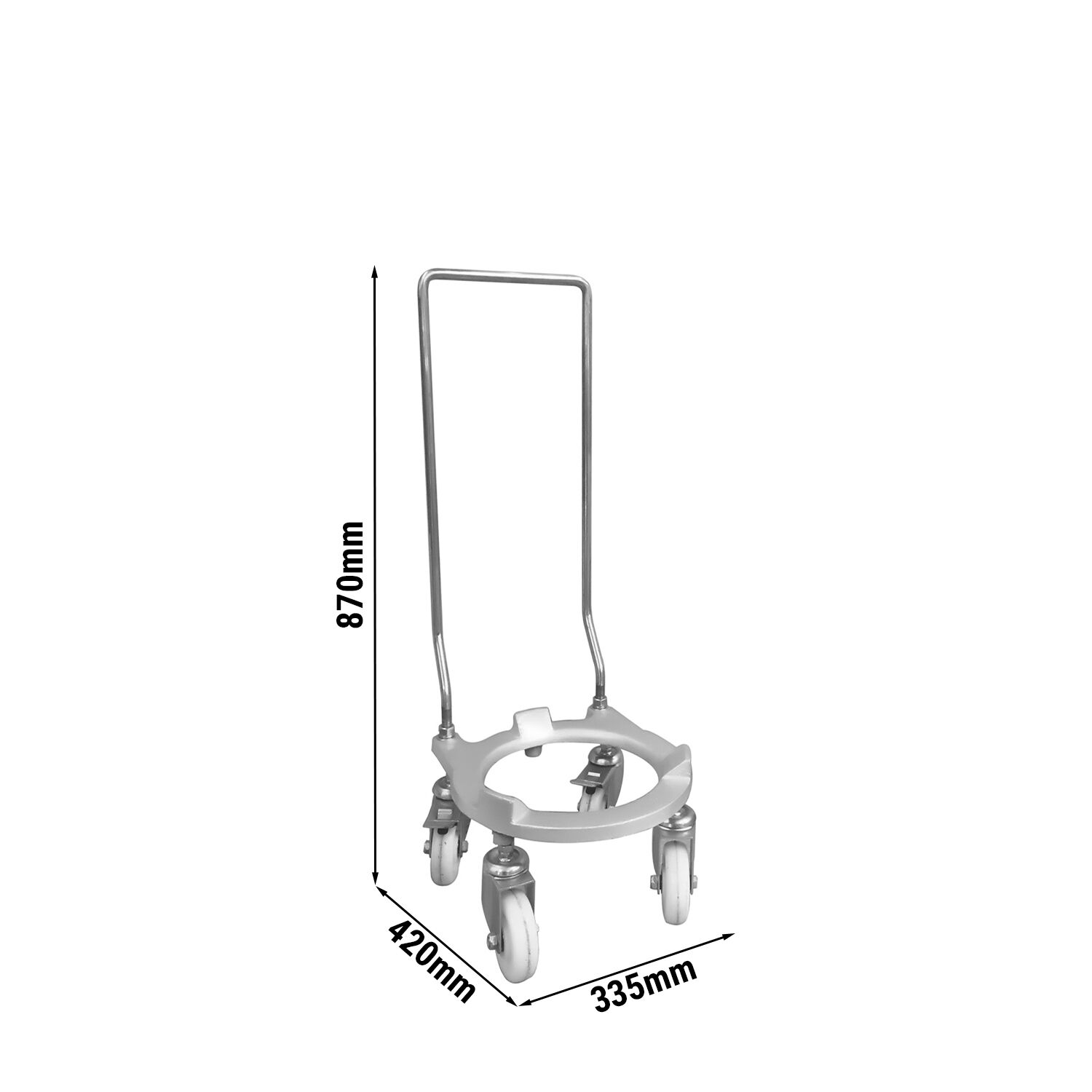 Chariot de transport pour paniers à vaisselle - 335x420mm - avec poignée - compatible avec PLRM40H & PLRM60H