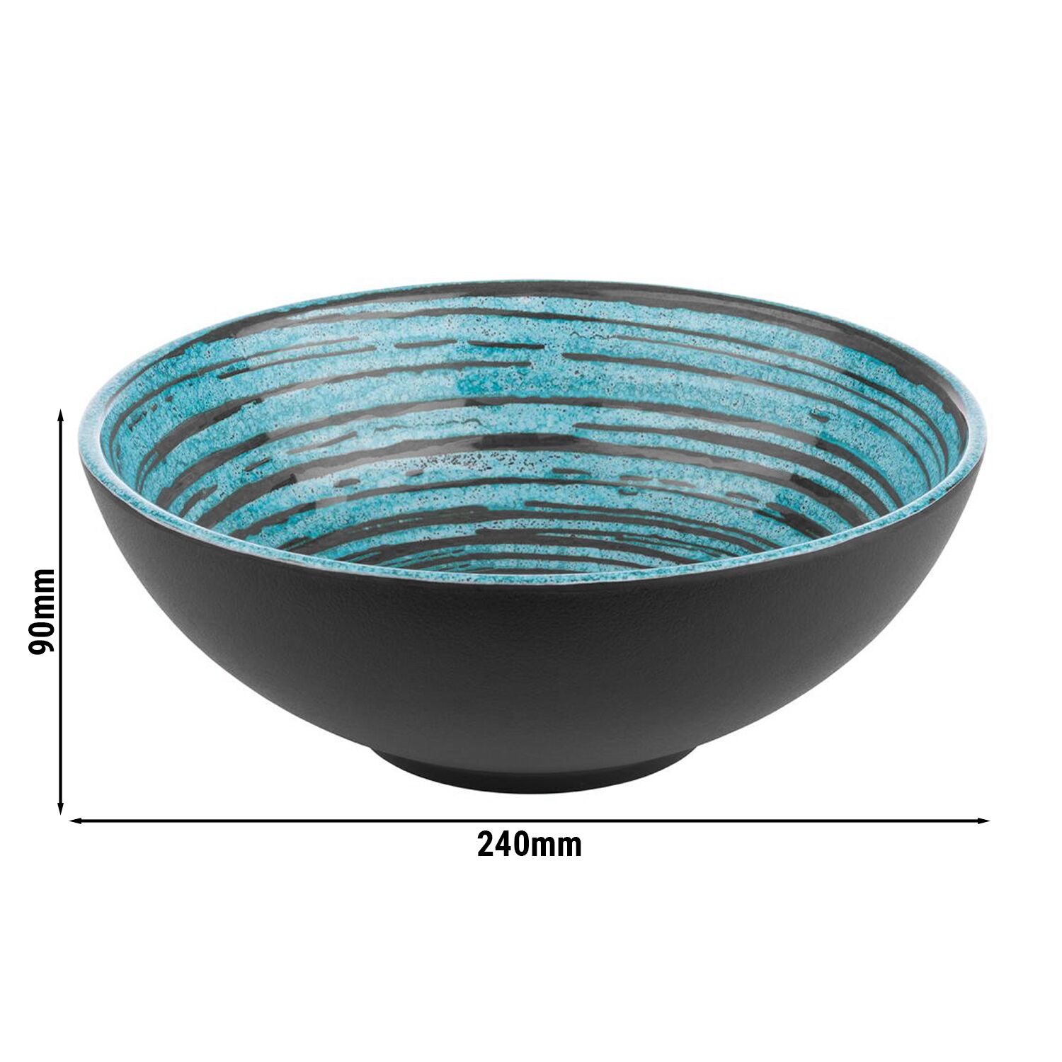 (6 pcs) Coupe - CANCUN - Mélamine - 1,8L - carré - 240x240mm - Profondeur : 90mm - Braun/Blau