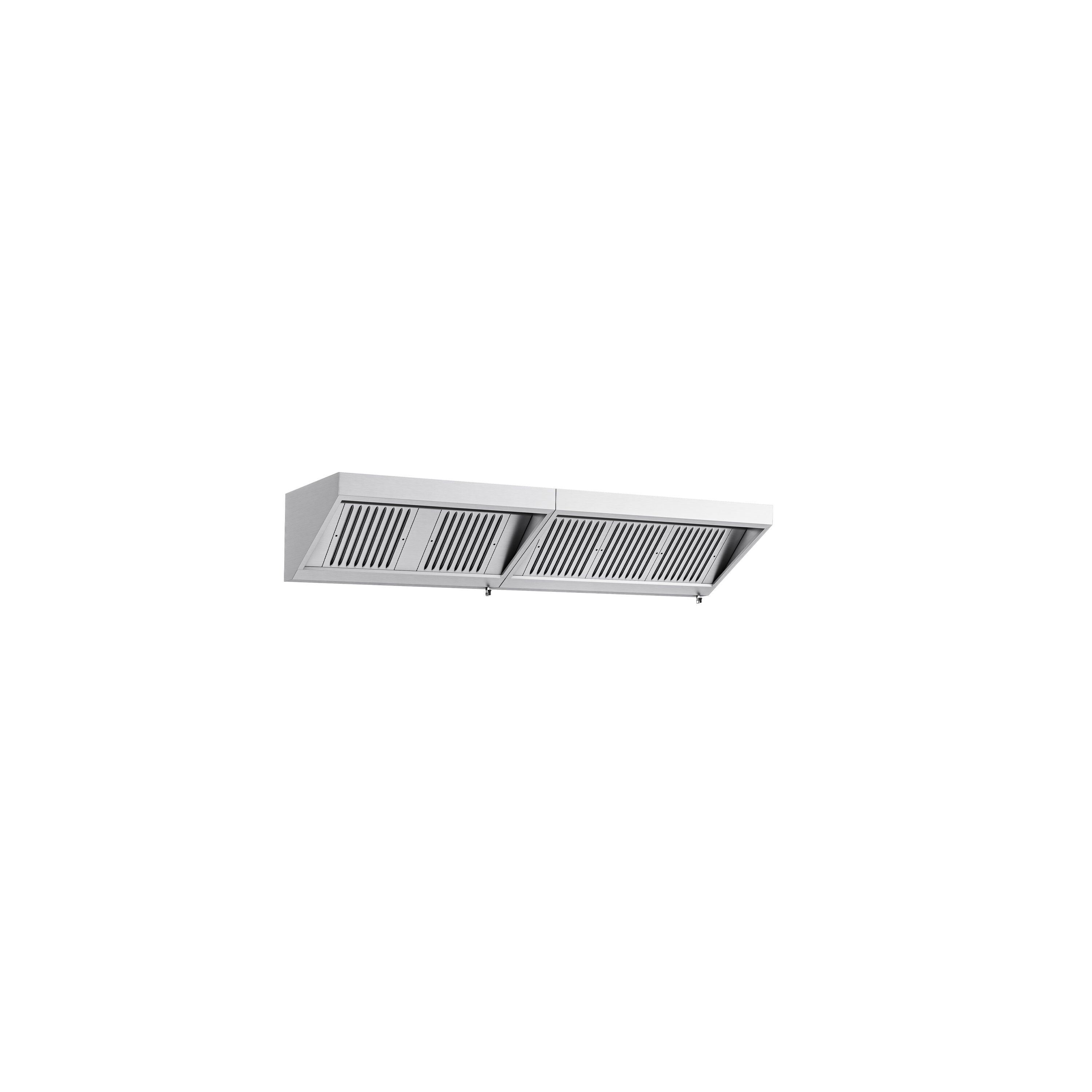 Fali elszívóernyő - 2600 mm - 700 mm mély - Labirintszűrő és világítás - motor nélkül