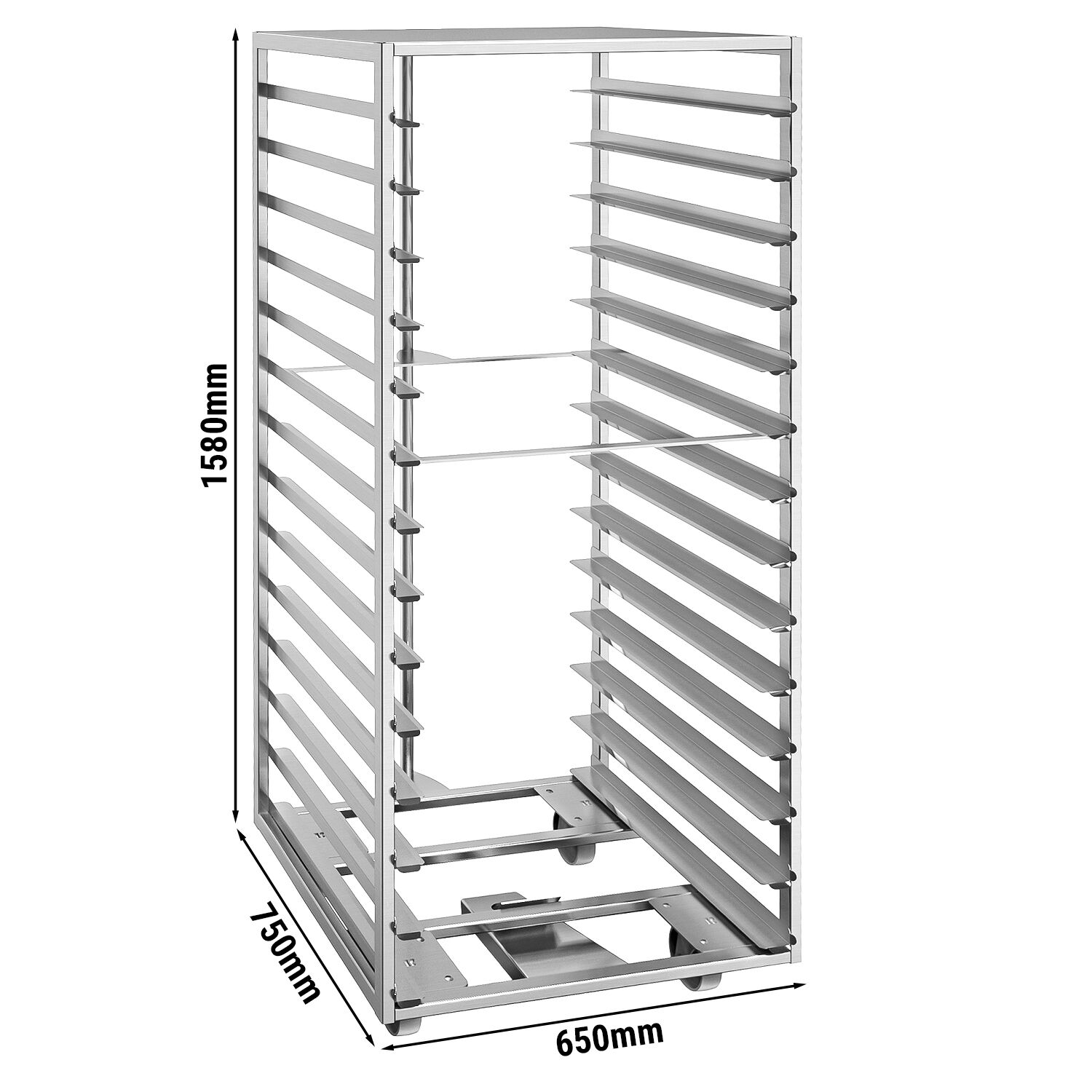Chariot à plateaux – pour 14 plateaux – EN 600 × 800 – compatible avec EBORM & GBORM