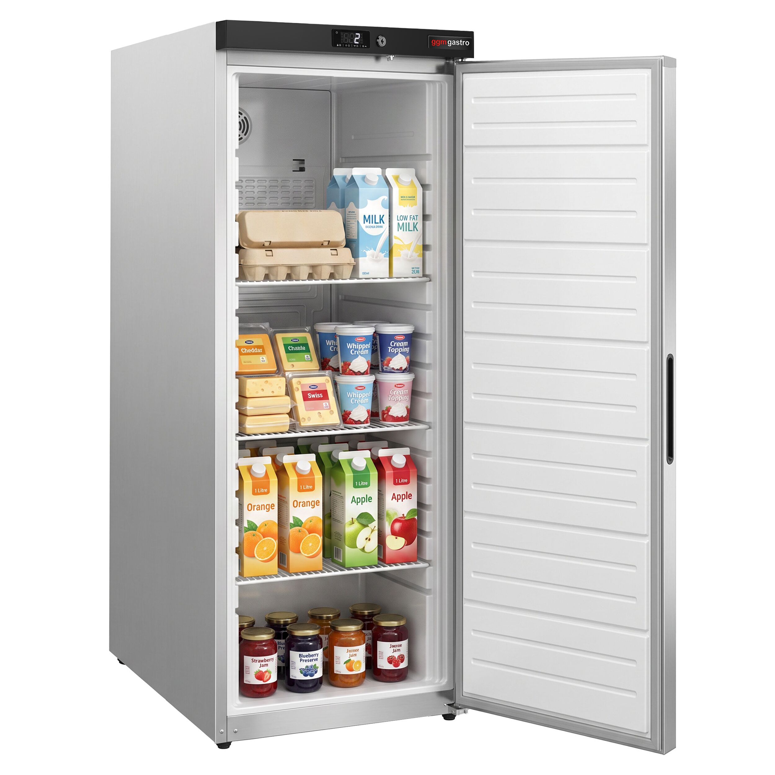 Skladová chladnička z nerezové oceli PREMIUM – 600 litrů – s 1 dveřmi