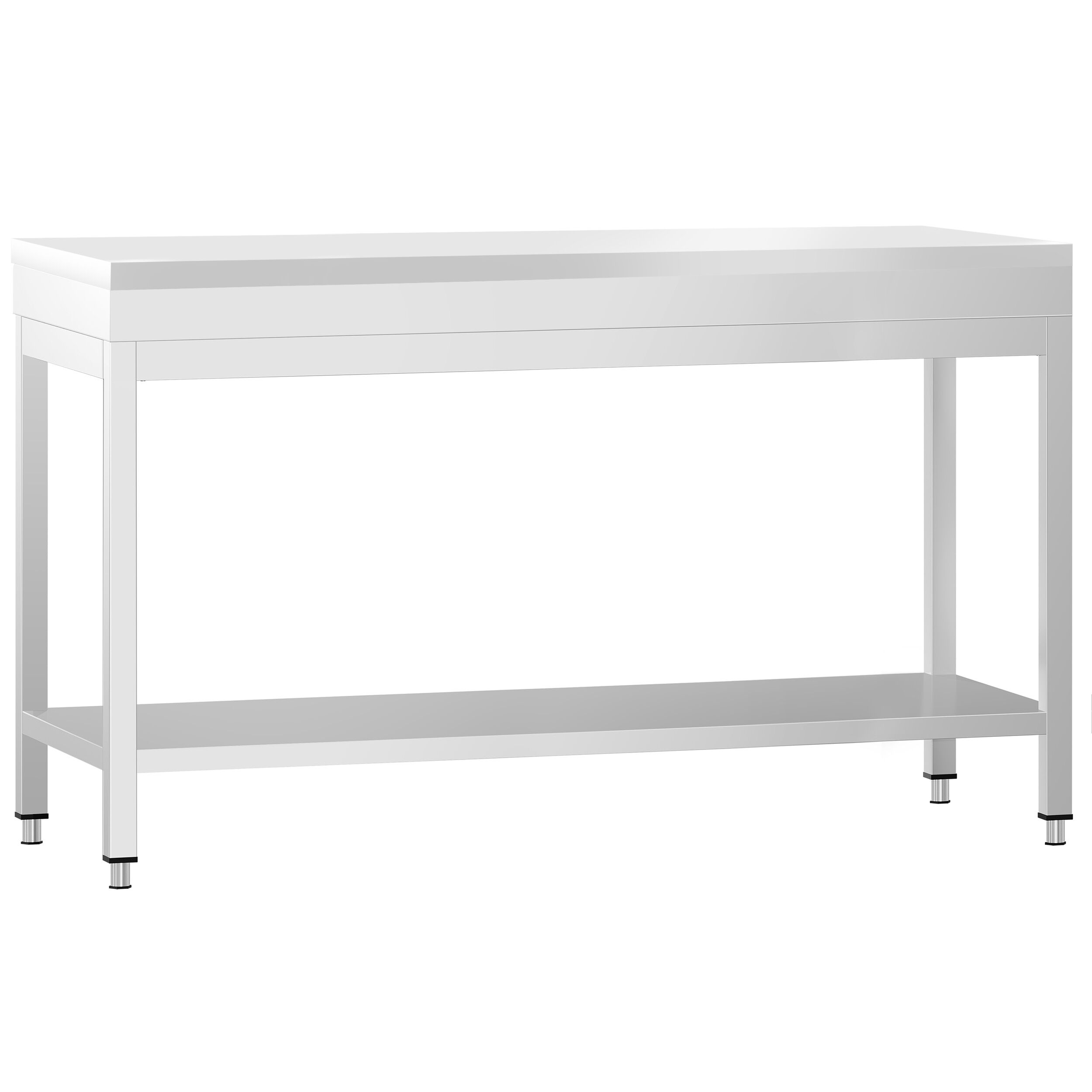 Table de travail inox PREMIUM - 1800 x 600 mm - avec tablette inférieure - incl. Planche à découper Blanche