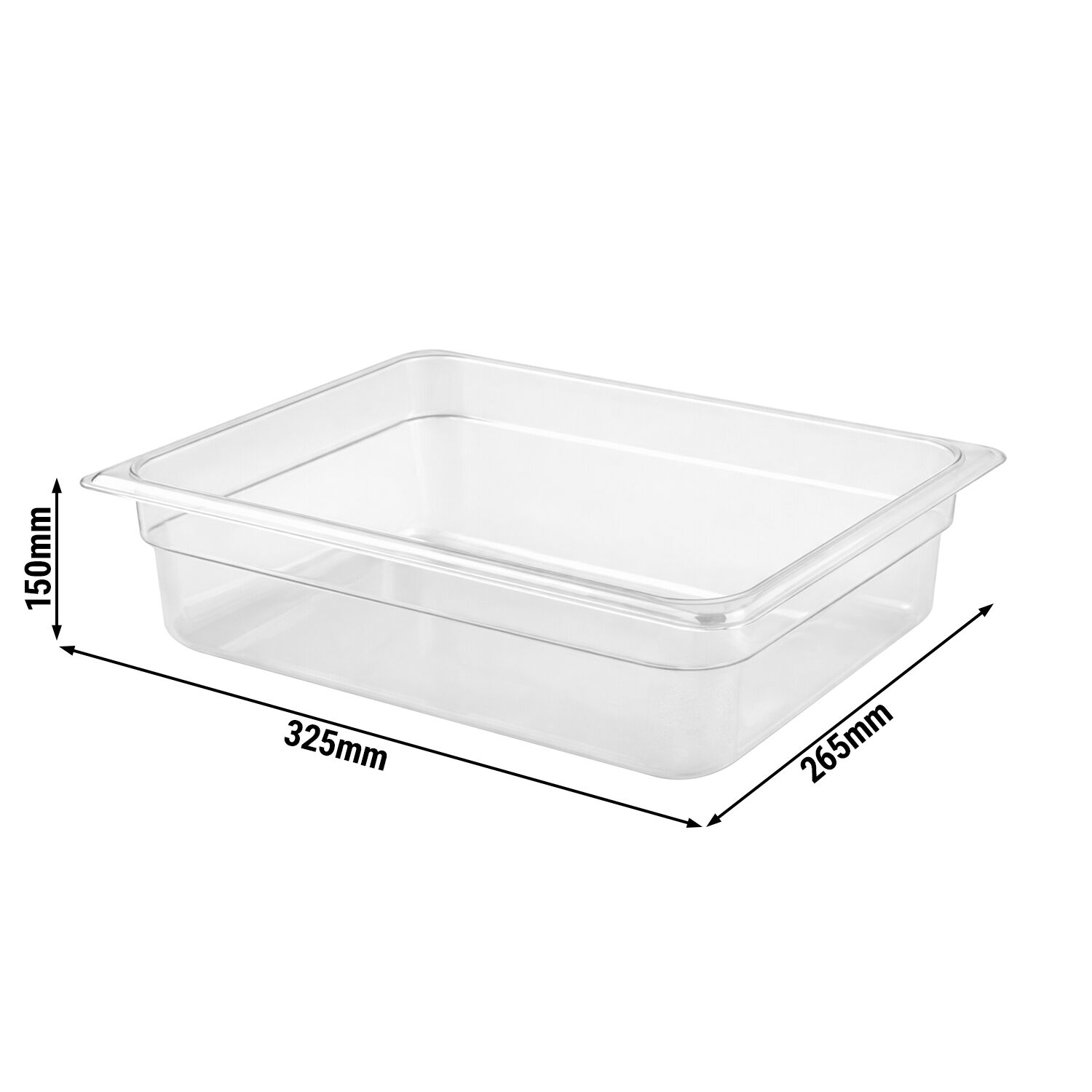 (6 pièces) Bac en Polycarbonate GN 1/2 - Transparent - Hauteur : 150 mm